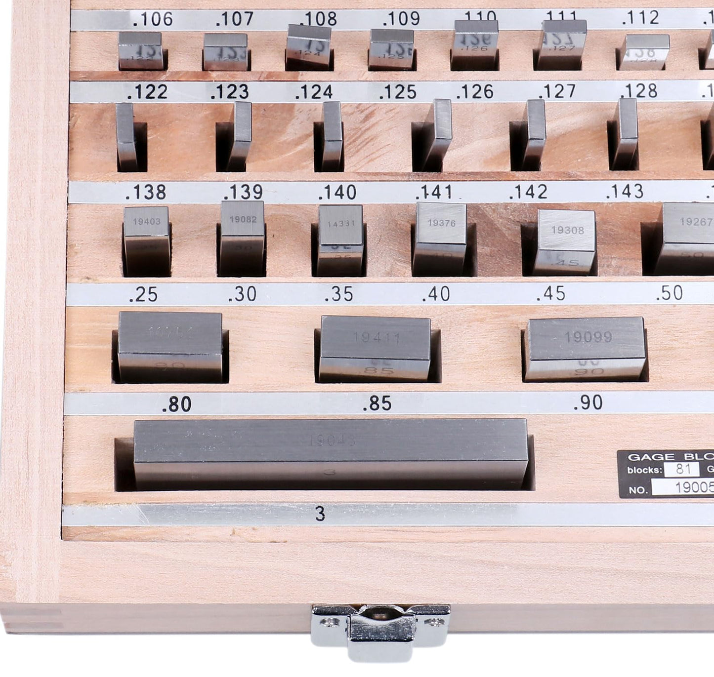 Accusize Industrial Tools 81 Pc Grade AS-2 Steel Gage Block Set, P900-S583