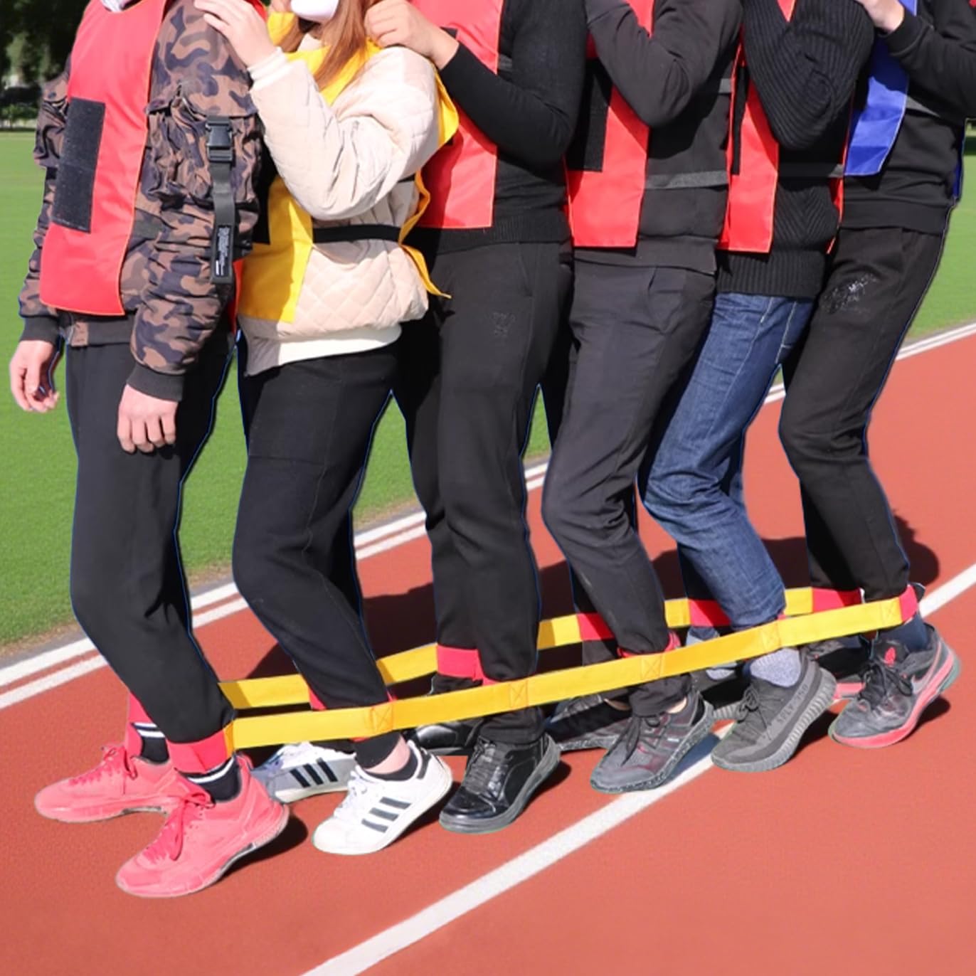 Sonyabecca Cooperative Band Walker 6-Legged Race Band Set Game Teamwork Training for Children Adult