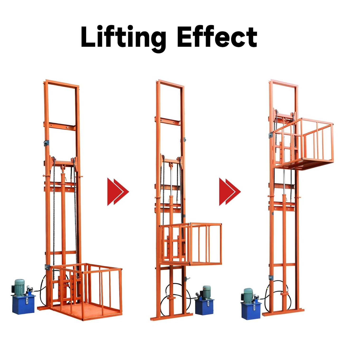 1 Ton (2200LB) Load Capacity Electric Lifting Platform, Small Home Elevator, Wall-Mounted Hydraulic Lifting Platform – Suitable for Factories, Logistics, and Residential Use.(9.8FT Lifting Height)