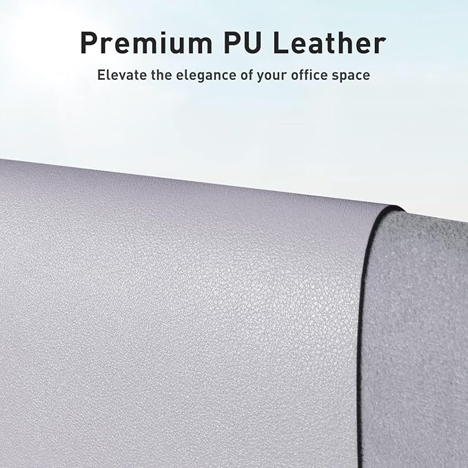 Aothia Faux Leather Desk Mat - Non-Slip PU Leather Desk Blotter, Waterproof Writing Surface, Large Desk Pad for Office & Home (Smoky Lavender, 55" x 24")