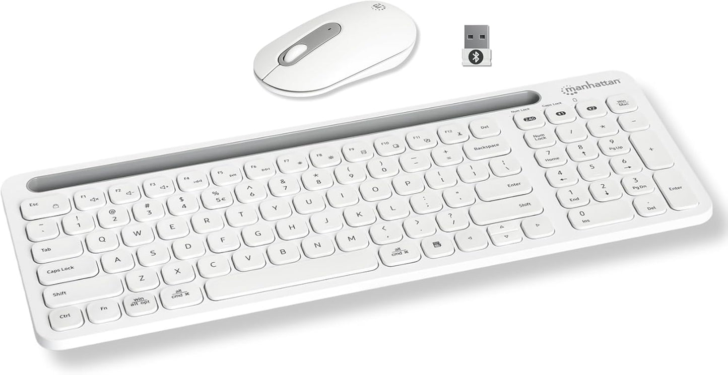 MANHATTAN Set 2.4 180580 Wireless Keyboard and Mouse Bluetooth & GHz for Multi-Device Switching Wireless Keyboard