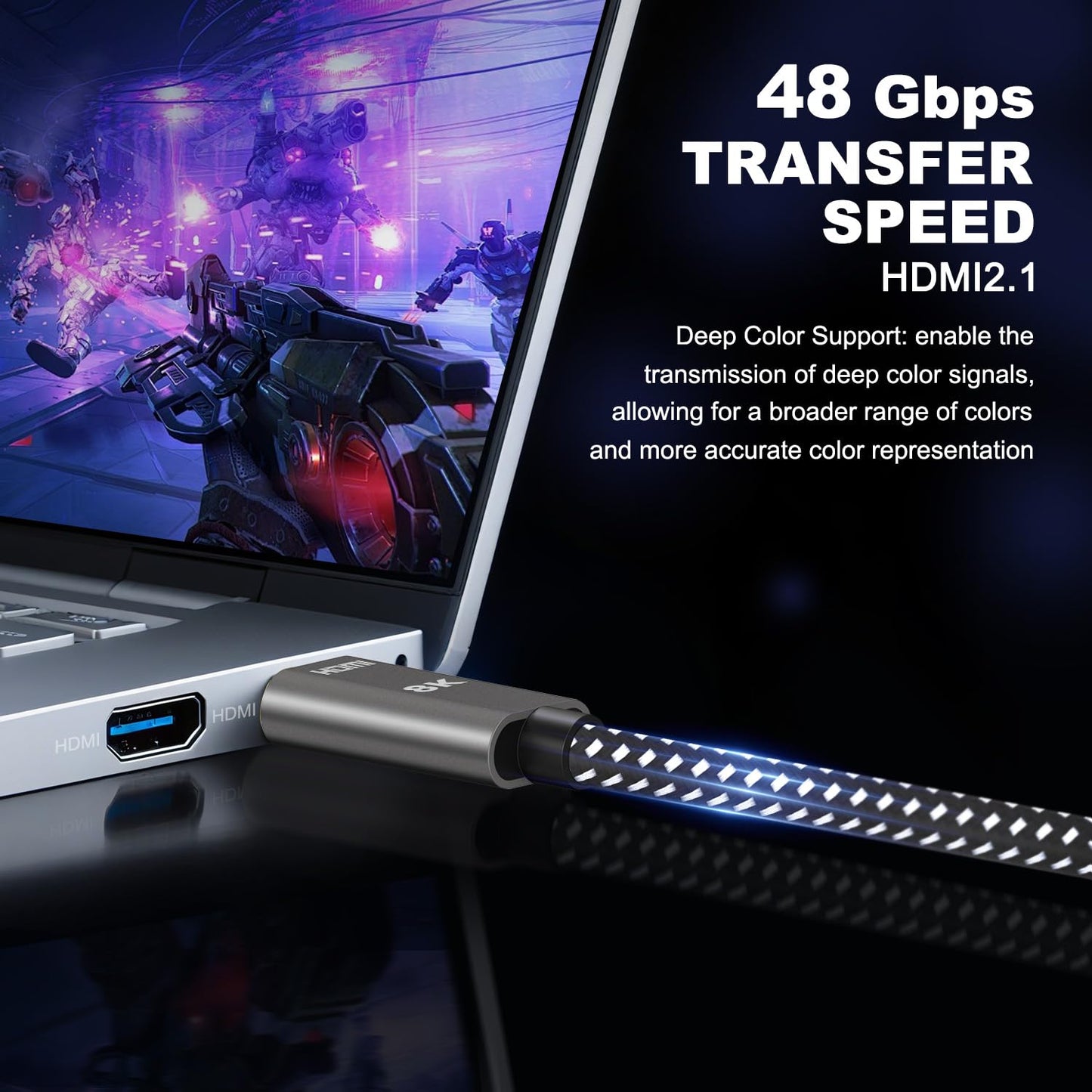 TagBreet 8K 2.1 5 /1.5M, 48Gbps 4K 240Hz 165Hz 144Hz 120Hz, 8K 60Hz, HDR10+, HDCP2.3|, PS5 HDMI Cable ft | Ultra High