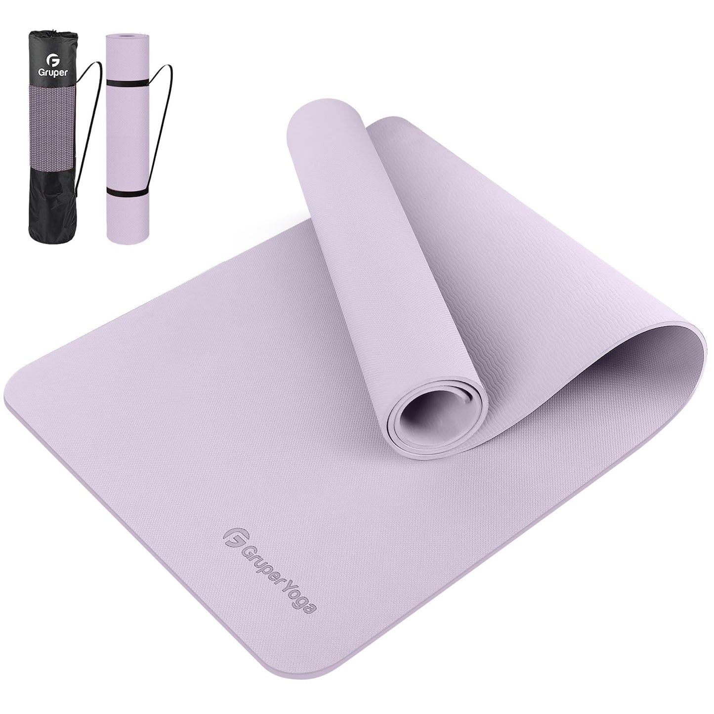 Gruper Yoga Mat Non Slip, 72"L x 24"W x 0.24"/0.32"TH, Anti-Tear Exercise Mat with Carrying Strap and Bag, Pro TPE Yoga Mats for Women, Workout Mats for Home, Pilates and Floor Exercises