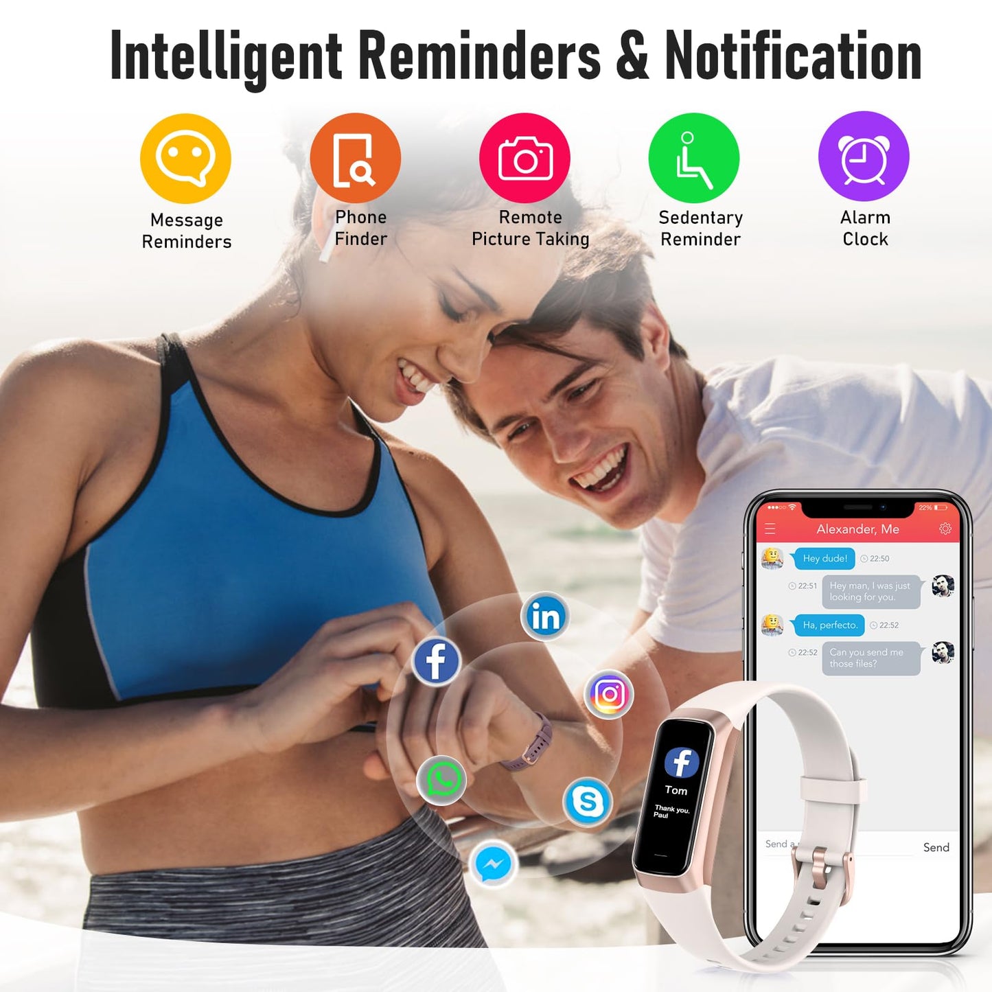 Zeacool Fitness Tracker with 24/7 Heart Rate, Blood Oxygen Blood Pressure Sleep Monitor, Activity Trackers 5 ATM Waterproof,Step Calorie Counter Pedometer Health Smart Watch for Women Men Beige