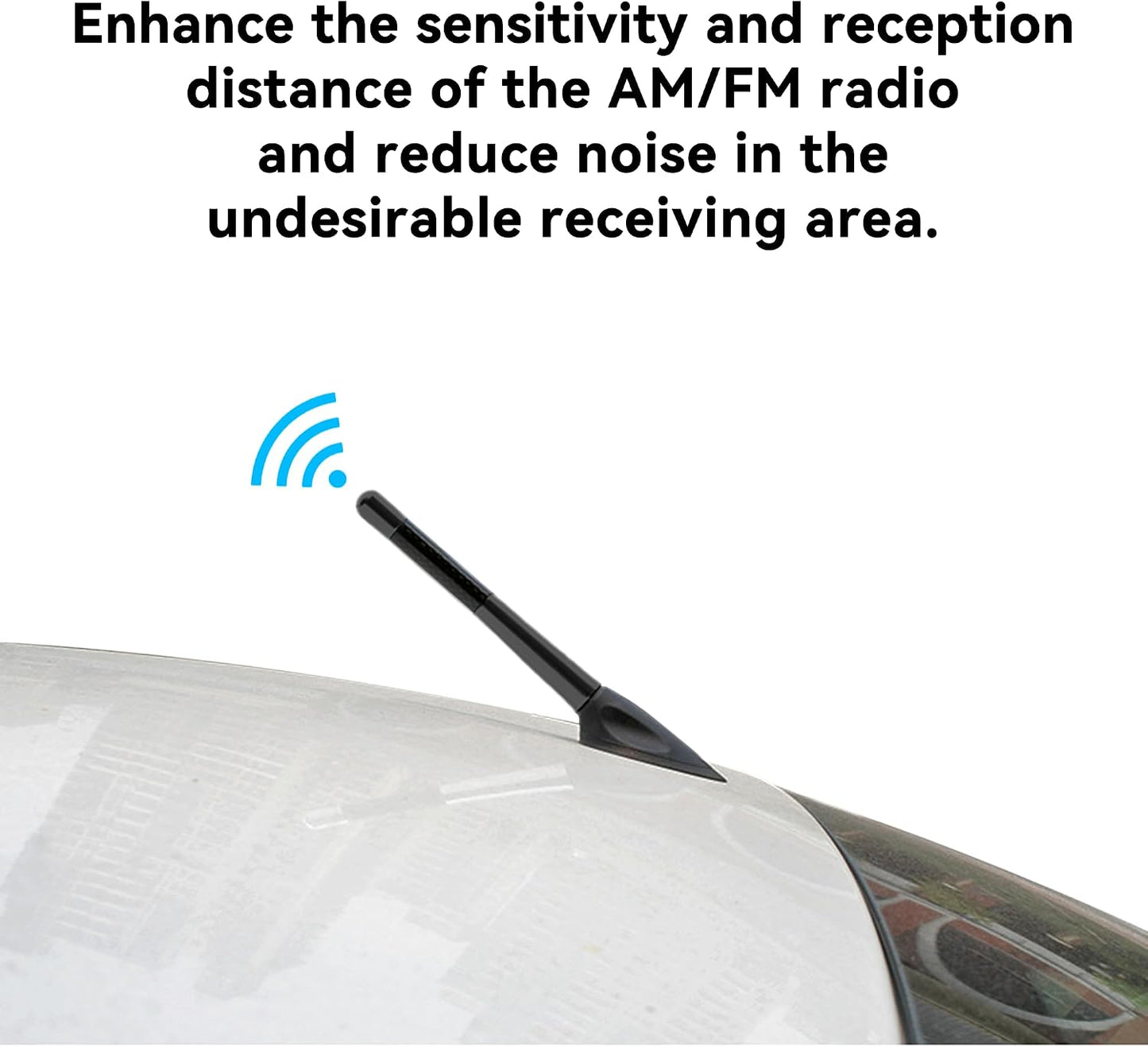 Couslcd 4.7 Inch 9 2 2 Car Short Antenna, Carbon Fiber American Flag Aluminum Auto Radio Antenna for AM/FM Reception
