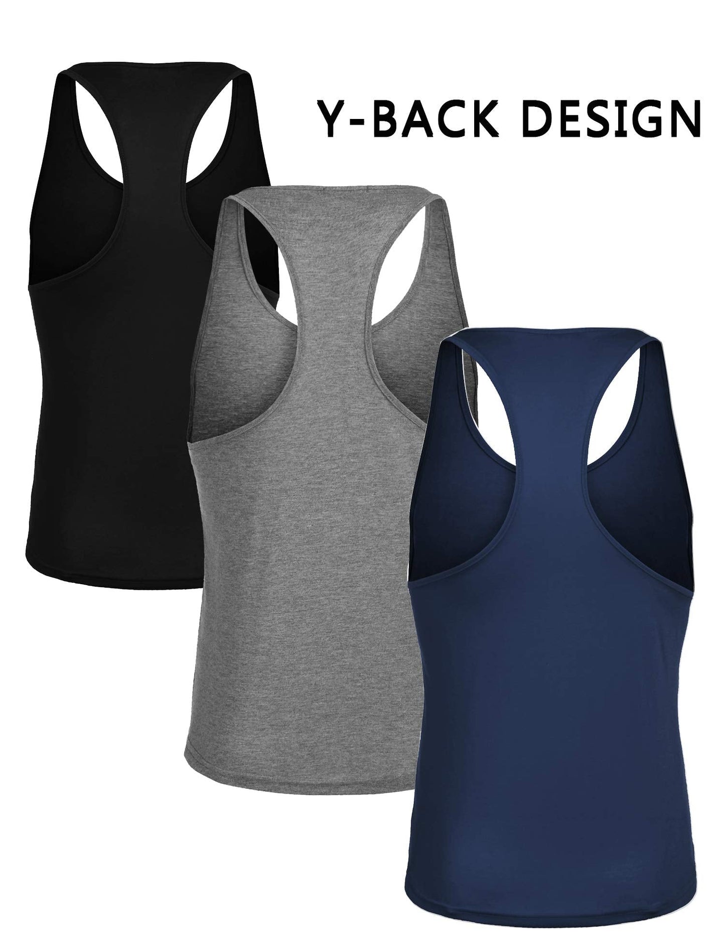 COOFANDY Men's 3 Pack Workout Tank Tops Sleeveless Sport Shirt Muscle Fitness Tee Shirts