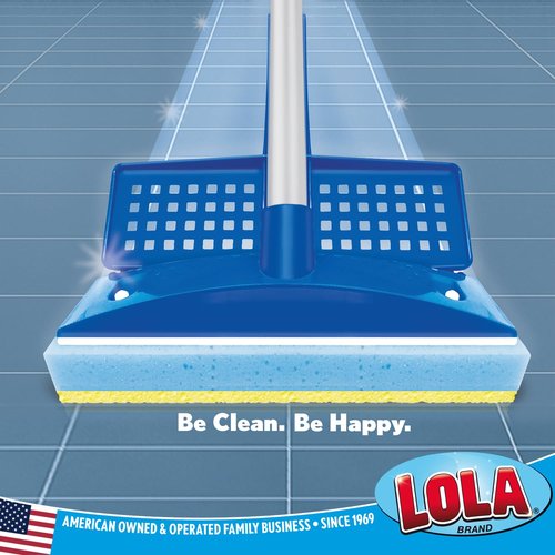 LOLA Squeeze Sponge Mop w/ Poly Foam & a Natural Cellulose Layer & 3 Replacement Heads / Refill Bundle, Absorbs & Wicks Moisture, Floor Cleaner