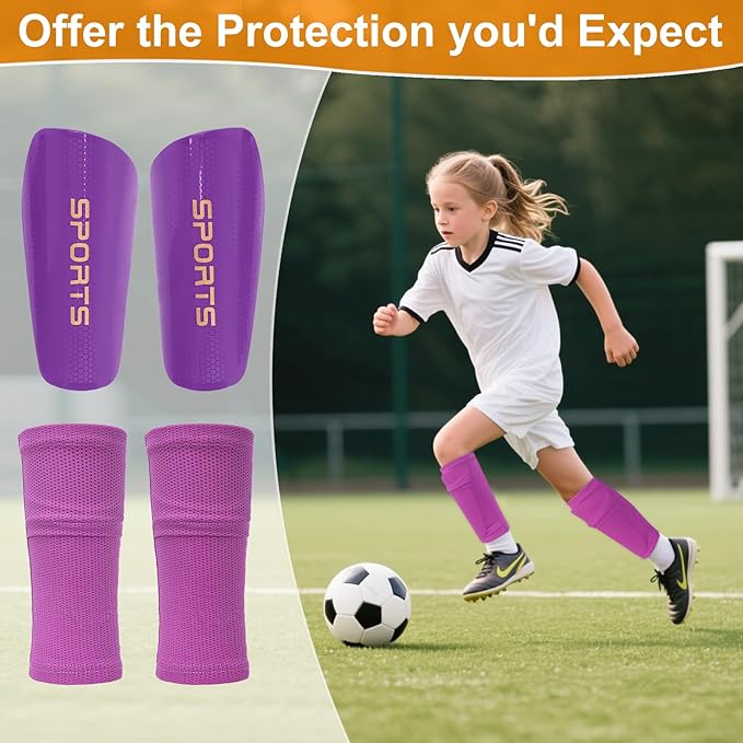 Shin Guards Soccer Kids 2025 Version High-Density Foam Soccer Shin Guard with Sleeves Shin Protective Pads for Kids Daily Practice School Competitions Outdoor Play