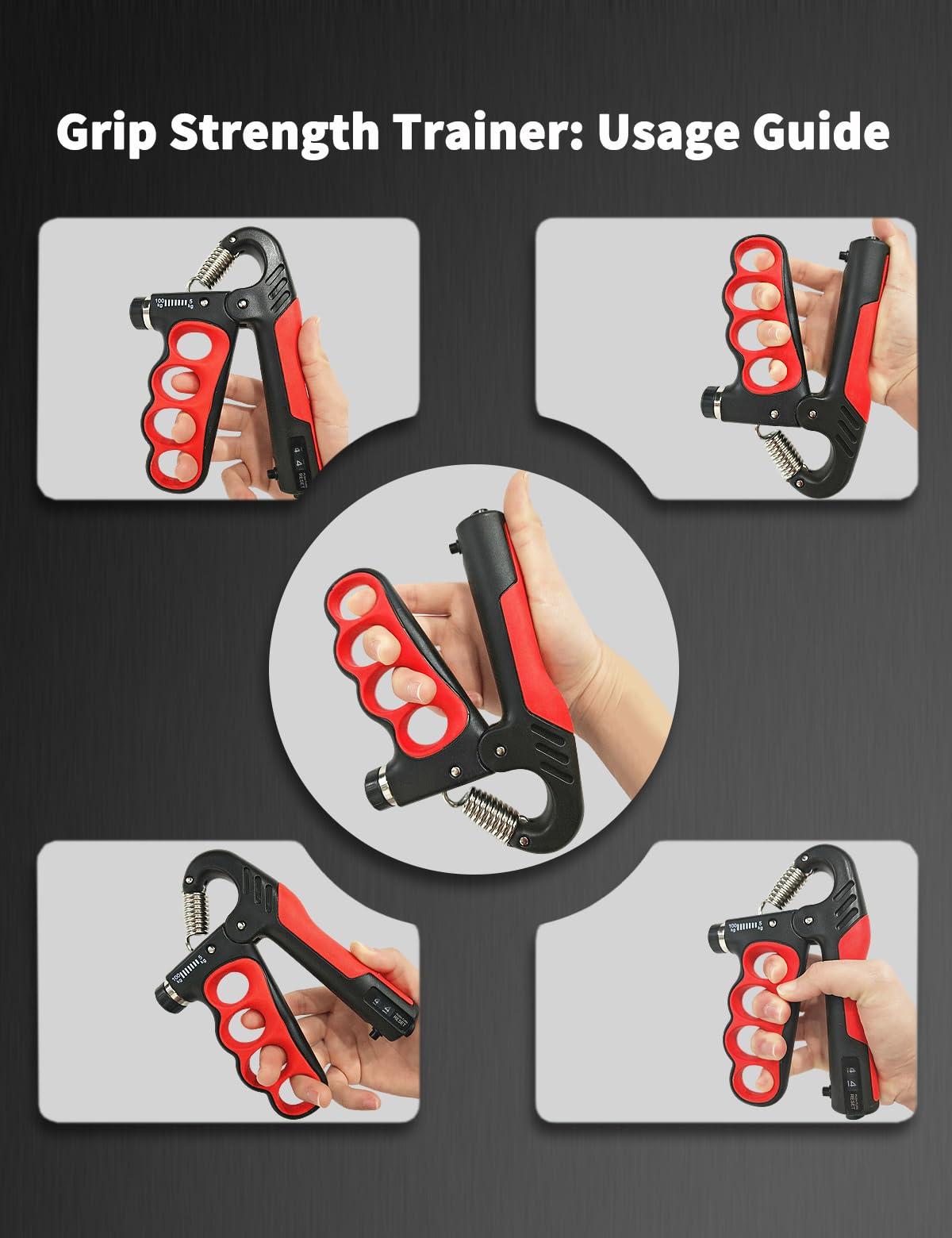 Grip Strength Trainer, Adjustable Hand Gripper 11–220 LBS with Automatic Counter – Ergonomic Forearm Strengthener for Grip Workout & Fitness Training