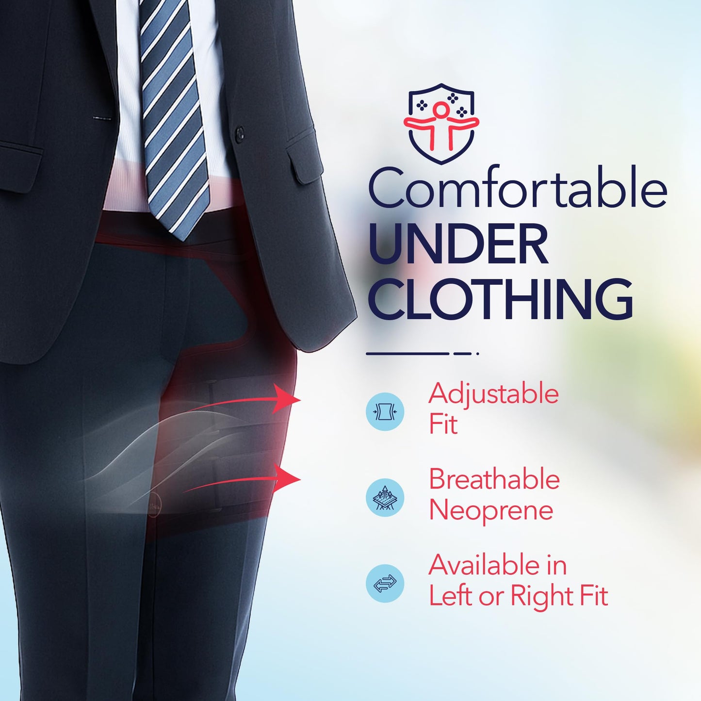 Doctor-Developed Hip Brace , Advanced Groin Compression Wrap for Sports & Leisure Goals, Sciatica Pain Relief Devices for Joint Injuries, hamstring brace, Hip Pain, Bursitis & Post-Surgery Recovery (BLK, L/XL)