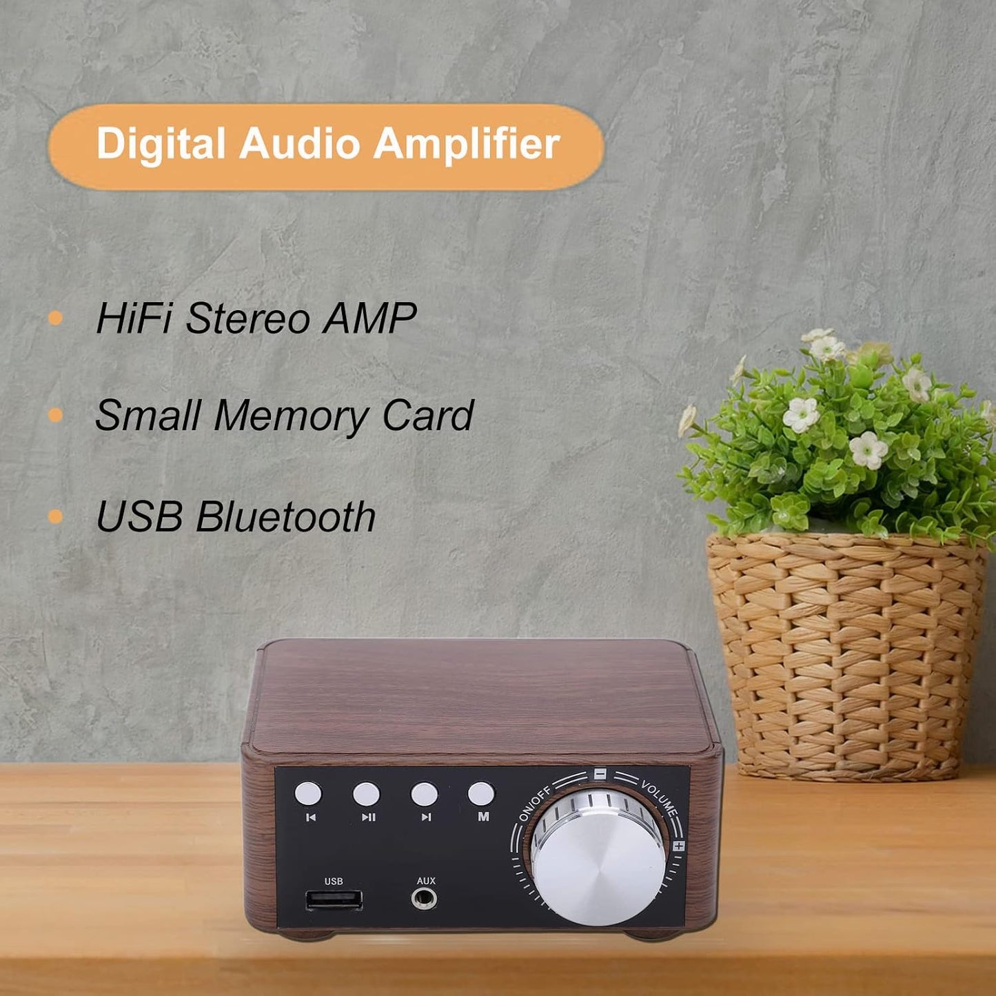 50W TPA3116 Audio Amplifier, USB Digital Bluetooth Amplifier Chip HiFi Stereo AMP Small Memory Card Player Audio