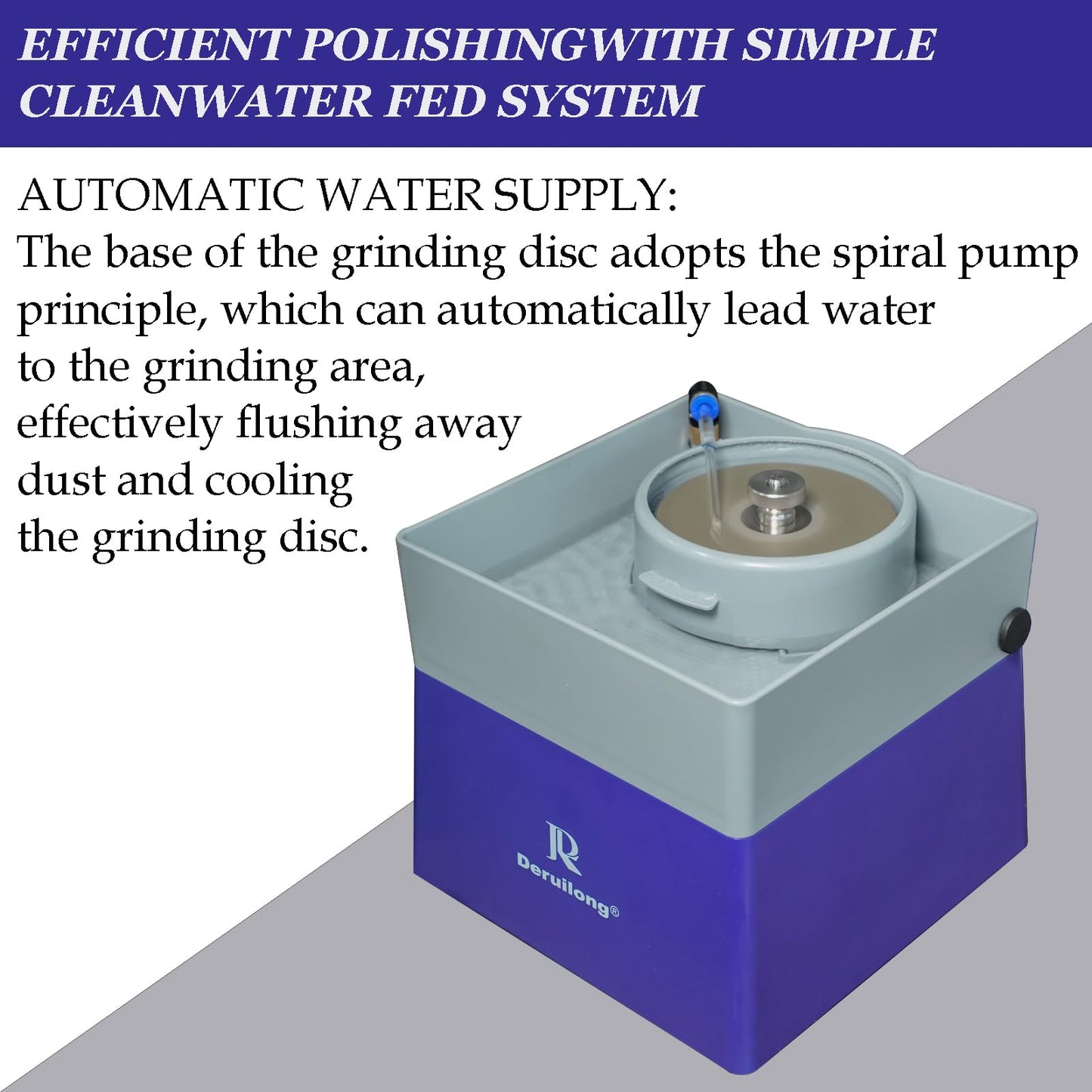 Deruilong 4” Flat Grinding Machine - Grinding Equipment - Shaping and Polishing Tools, Mineral Rock Polishing Machines, Grinding Machines, Includes Rock Mineral Polishing Machine Accessory Kit