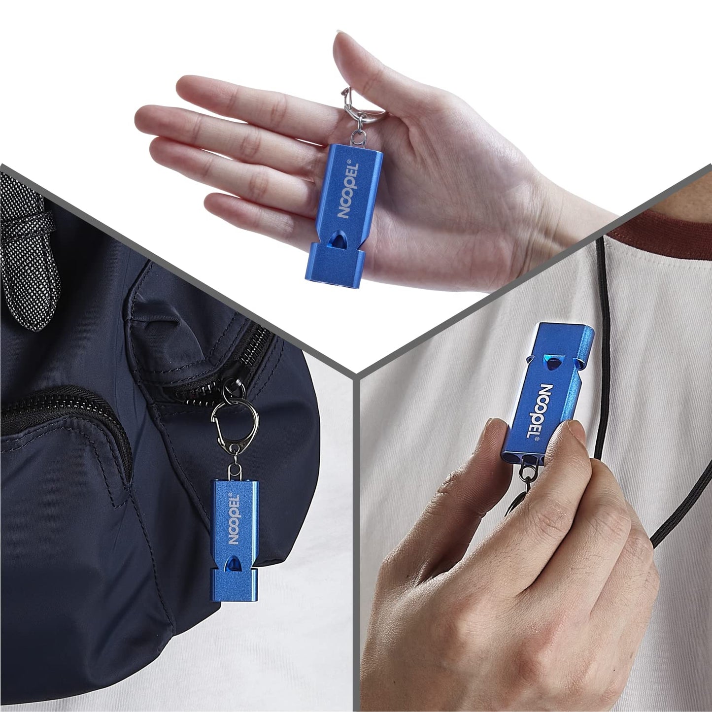 Whistle Emergency Noopel Three Tubes Survival Whistles 2 Pack with Lanyard for Hiking Camping Kayak Sports Outdoor Safety Kids Lifeguard Rescue Signaling (Blue)