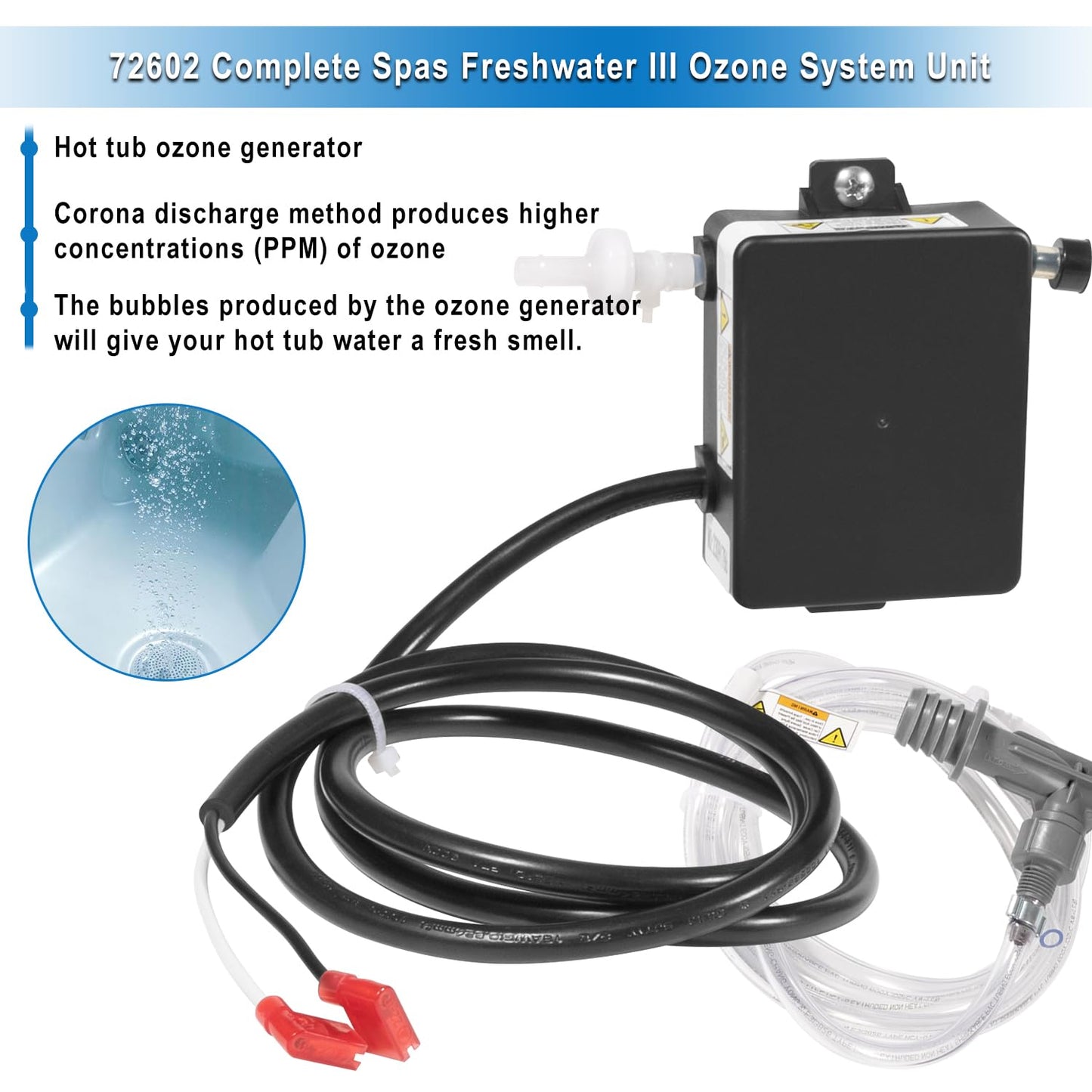 Hihitomorrow 72602 Complete Ozonator Unit Ozone Generator Replacement Parts for Watkins Freshwater III Ozone System Fit for Hot Spring Spas & Hot Tub Models 1995 to Current