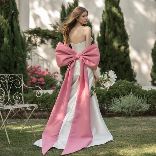 **Big Pink Bow Decor - 50x20 Inch Velvet Coquette Birthday & Bridal Shower Wall Decoration**