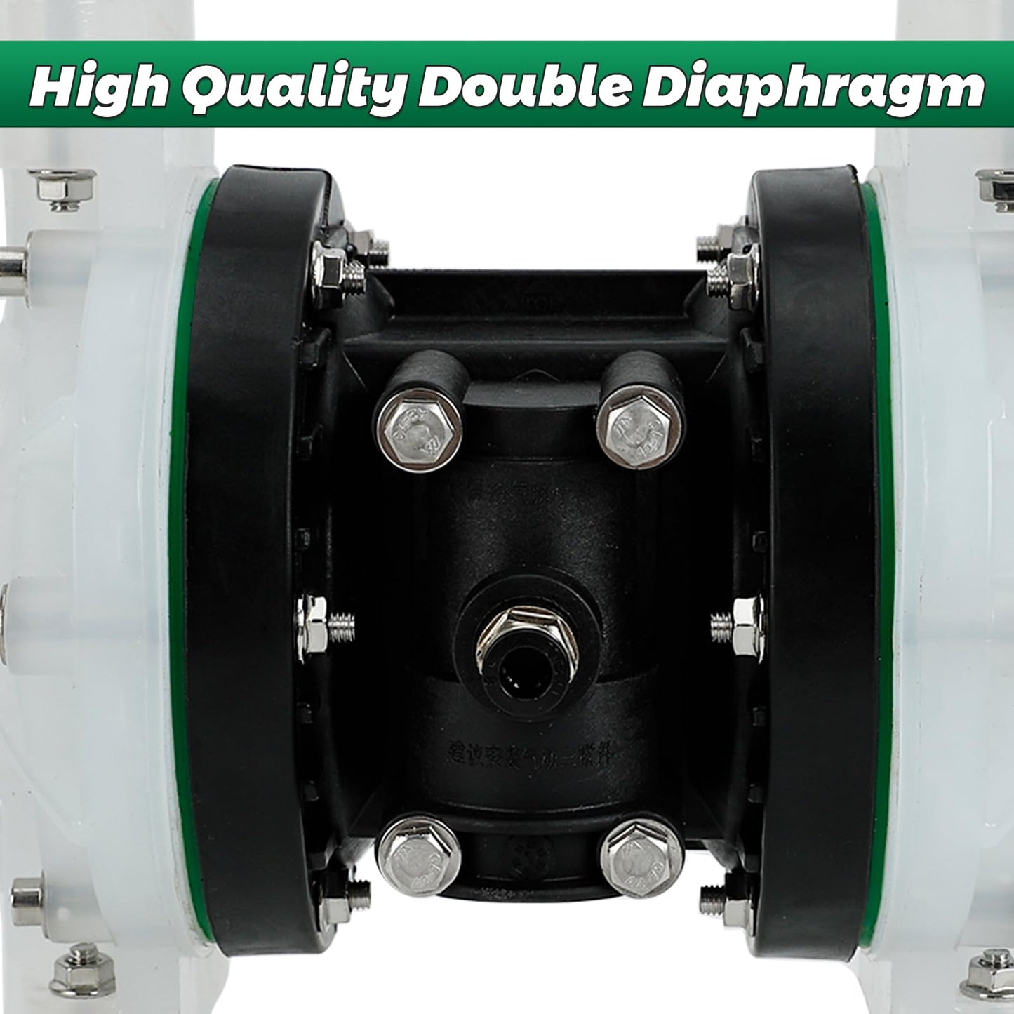 Air Operated Double Diaphragm Pump, 12 GPM Dual Diaphragm Air Pump Pneumatic Waste Oil Transfer Pump for Chemical, 1/2 Inch Inlet/Outlet