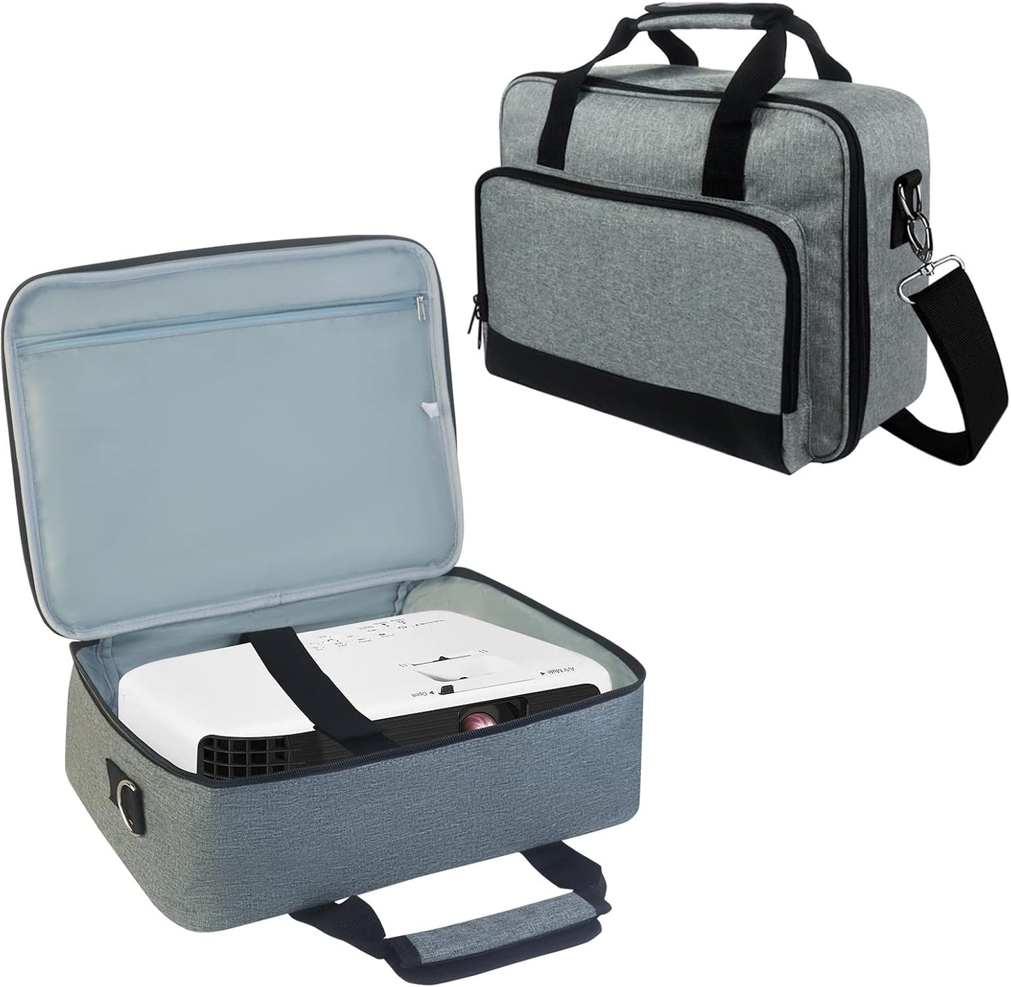 doksmeria Projector Carrying Case, Projector Bag with Accessories Storage Pockets & Adjustable Shoulder Straps