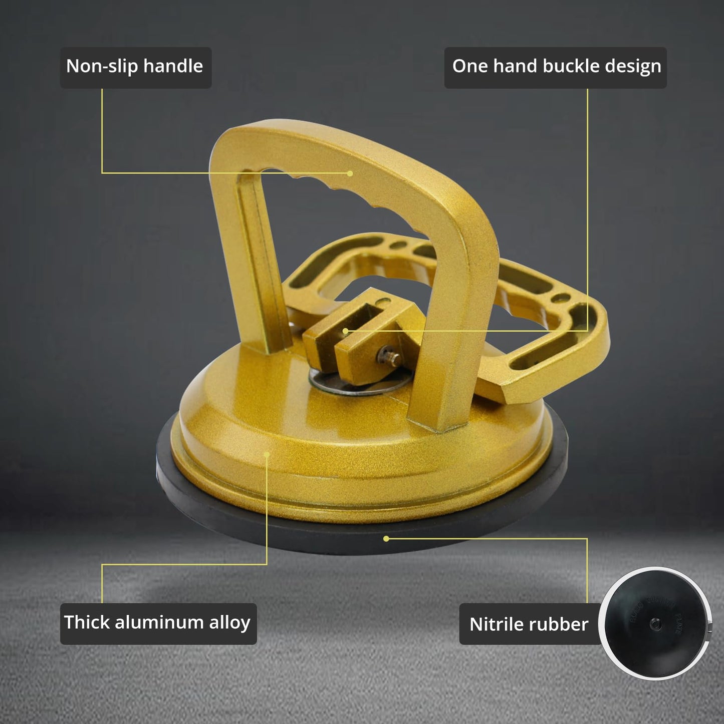 MAKERELE Thickened Aluminum Alloy Vacuum Suction Cup Heavy Duty Glass Lifter Suction Cups for Glass &Granite&Tiles&Mirror Lifting