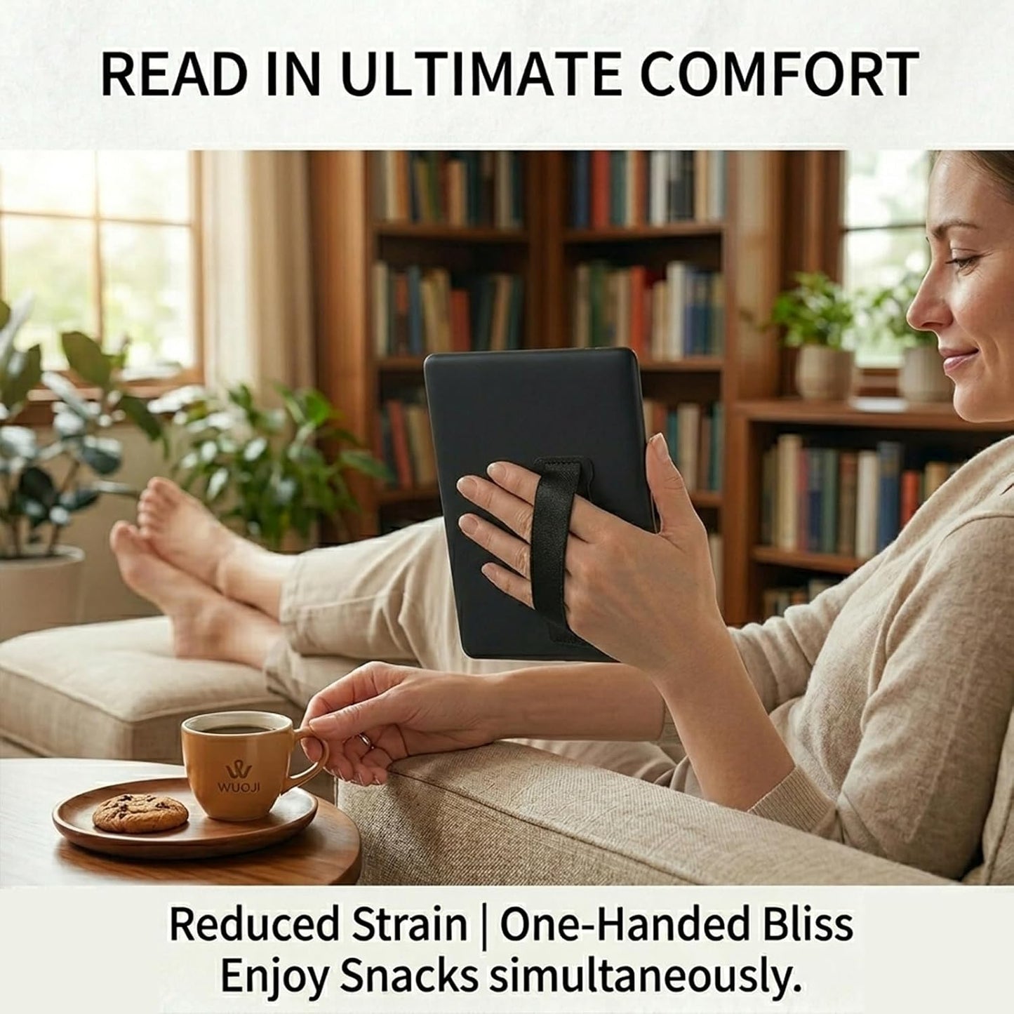 WUOJI -2PC Hand Holder Strap for ipad, Tablet Hand Holder Strap, Universal Handle Grip for iPad Kindle, Mini Tablets