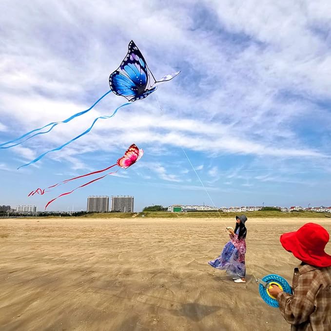 Mint's Colorful Life Butterfly Kite for Kids & Adults Easy to Fly, Large Single Line Kites with 300ft String Kite Handle