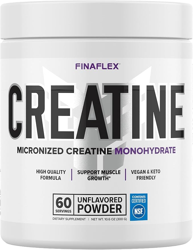 FINAFLEX Pure CREATINE, Unflavored - 10.6 oz - Promotes Muscular Strength, Size & Performance - 100% Pure, Micronized Creatine Monohydrate - NSF Certified - 60 Servings