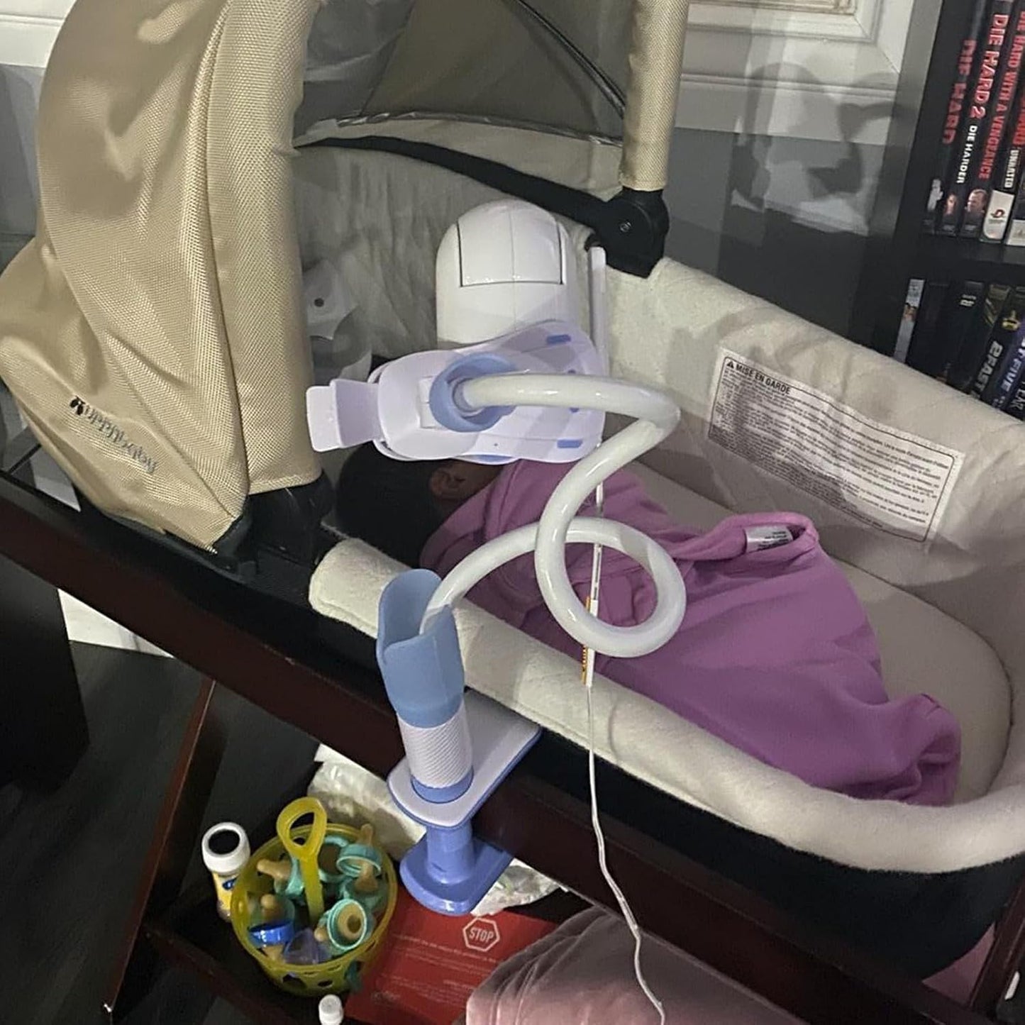 RSHuiOUXX Baby Monitor Holder Baby Camera Holder Baby Monitor Camera Mount Stand with Flexible Hose Adjustable Clip