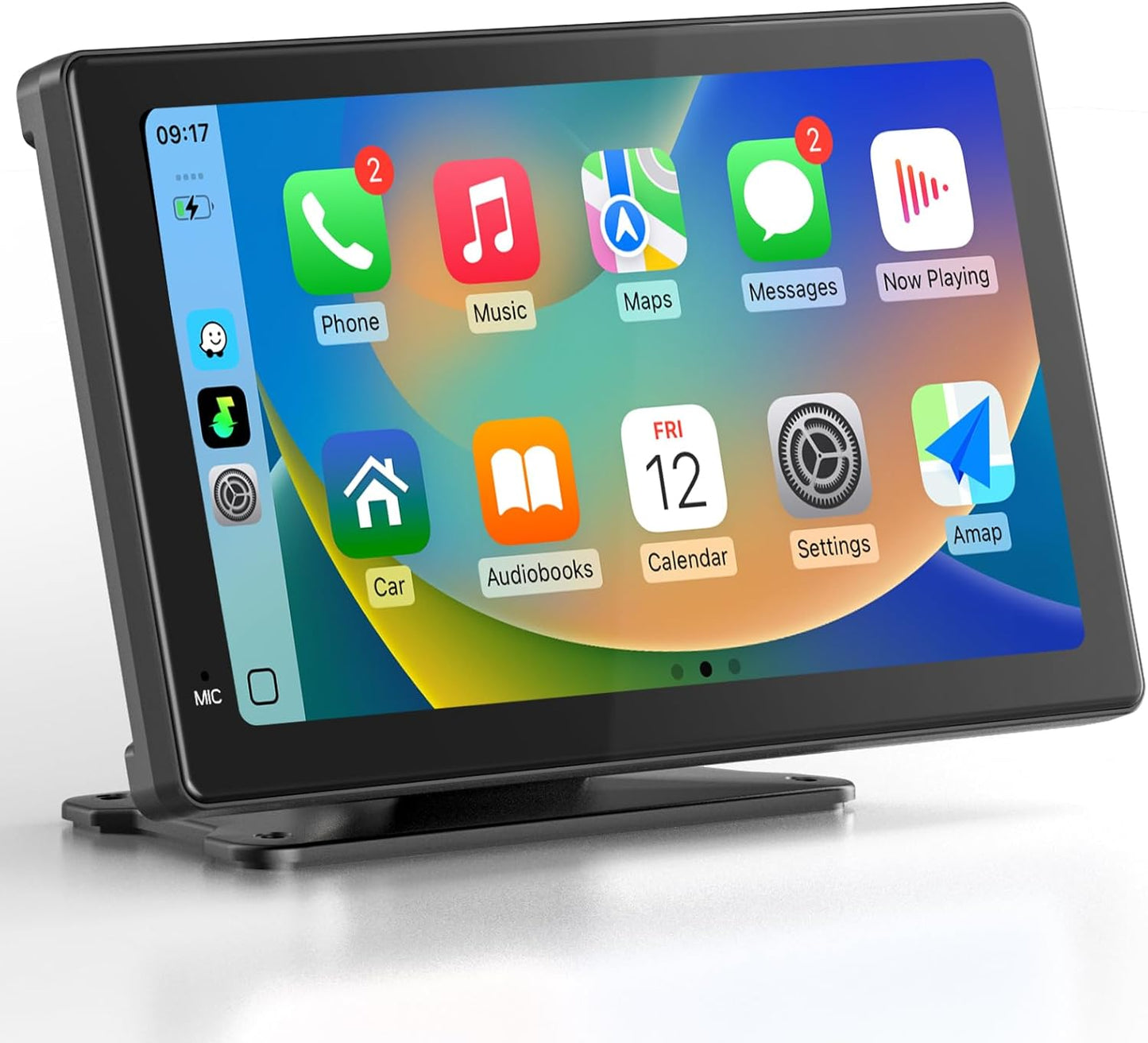 Haudio 7" 1080P Wireless CarPlay & Android Auto Screen for Car, Portable Car Stereo with Front & Rear Dash Cam, Backup