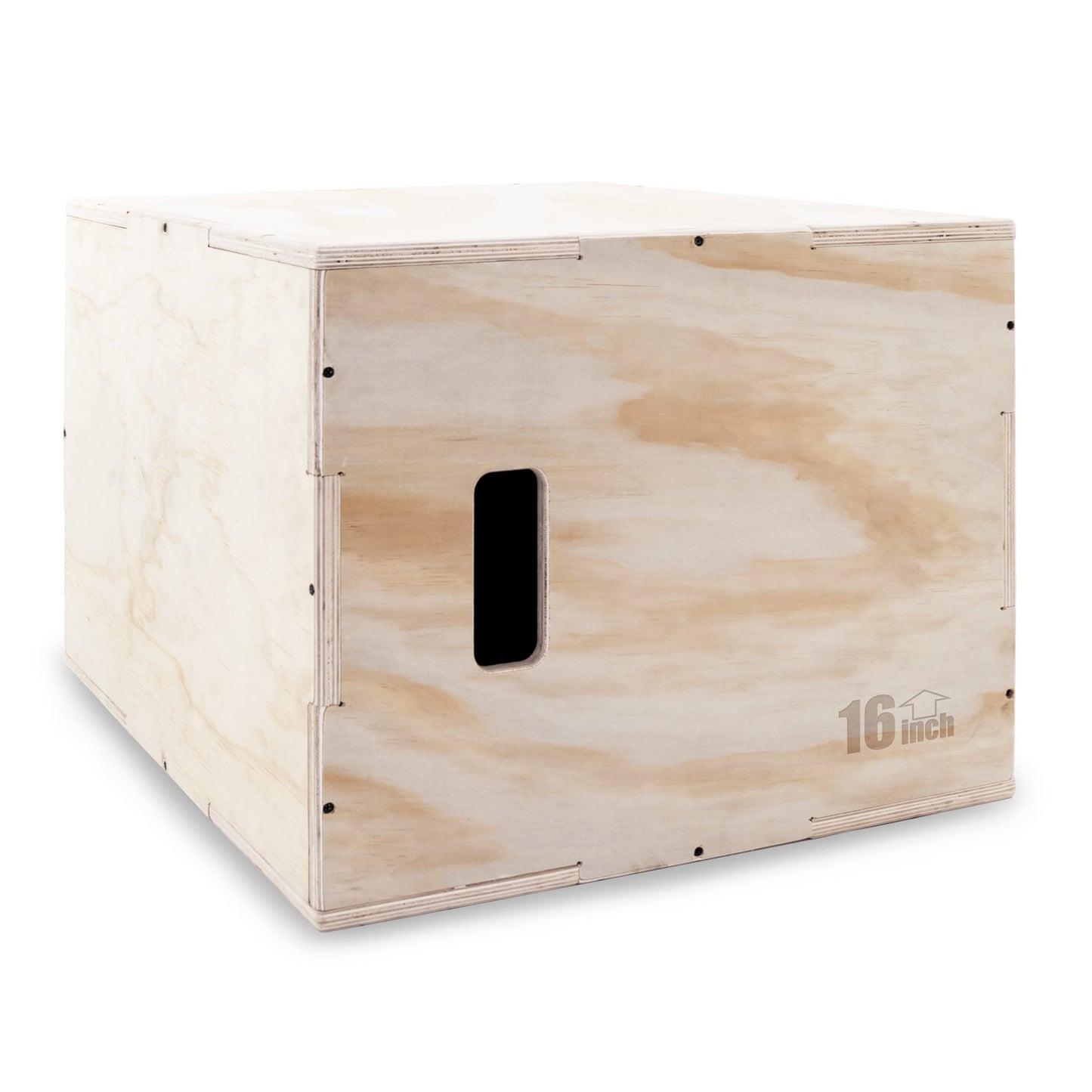 ProsourceFit 3-in-1 Wood Plyometric Jump Box For Cross Conditioning, Agility, Vertical Jump Training & Plyo Workouts, Beige, 24L x 20W x 16H
