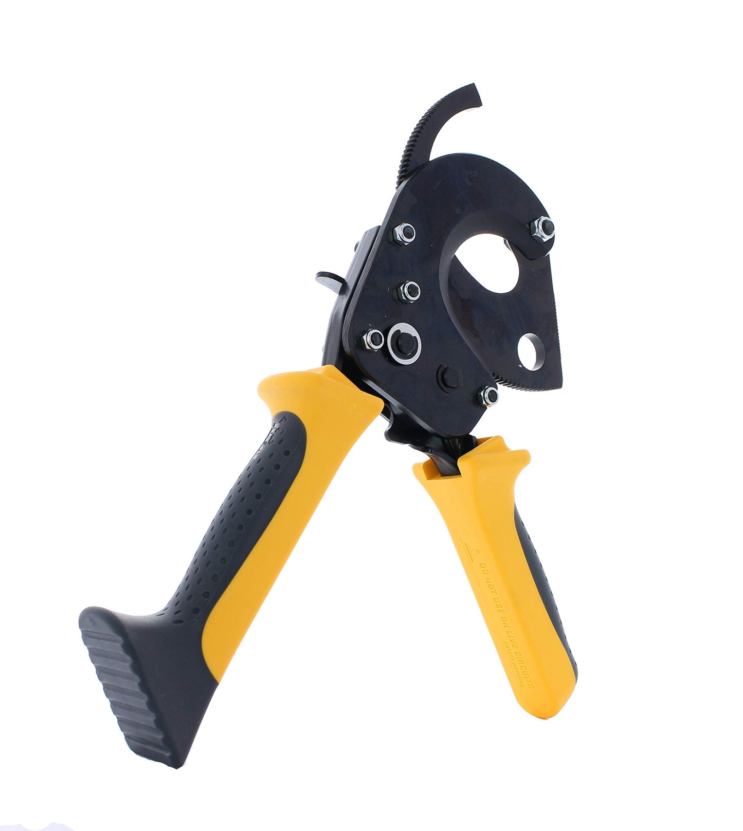IDEAL Electrical 35-053 Ratcheting Cable Cutter 750 MCM, Wire Cutting Tool w/Steel Rounded Blade, Quick Release Handle