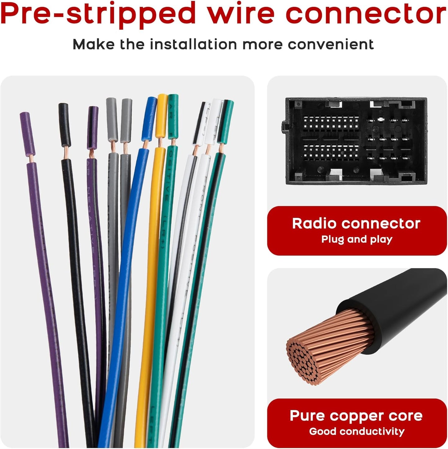 2013-Up RED WOLF Car Radio Wiring Harness Fit for Jeep Dodge Ram Chrysler Vehicles Install Aftermarket Stereo NAV