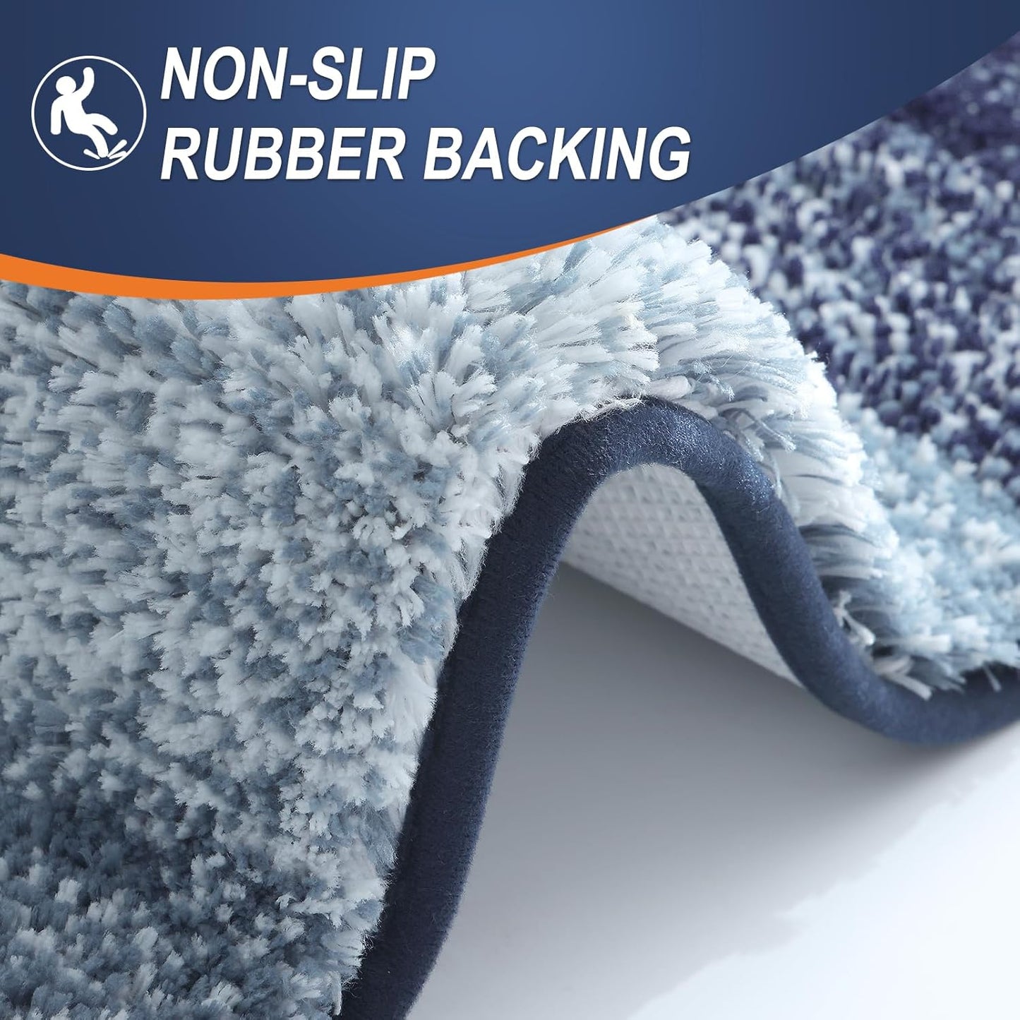 OLANLY Large Bathroom Rug Mat - Extra Soft Absorbent Microfiber | Quick Dry, Washable, 40x24, Airy Blue