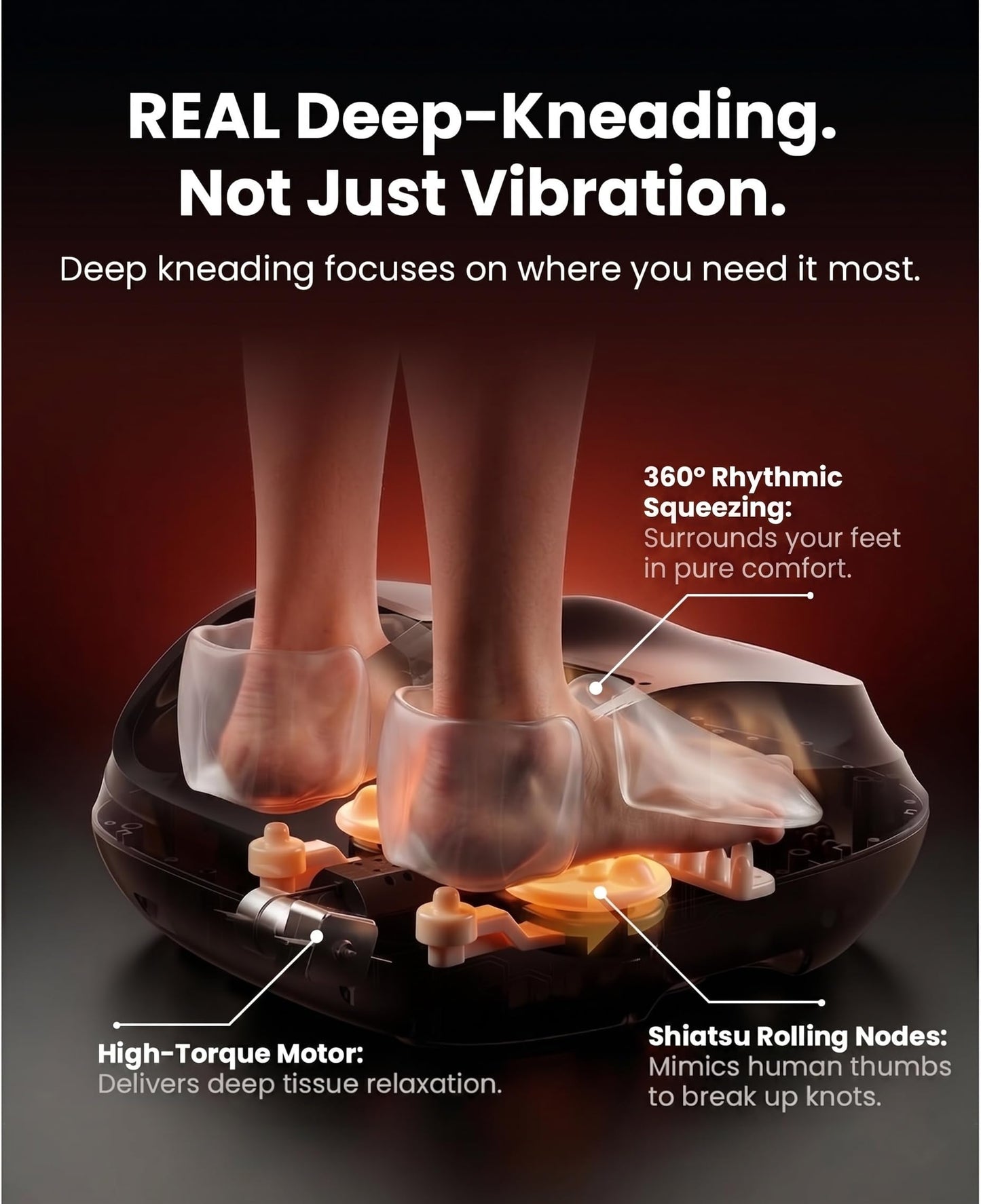 BOB AND BRAD Shiatsu Foot Massager with Heat and Remote, Deep Kneading Electric Feet Massager for Foot Fatigue, Fits US Size 12, Fathers Day Dad Gifts for Men Husband