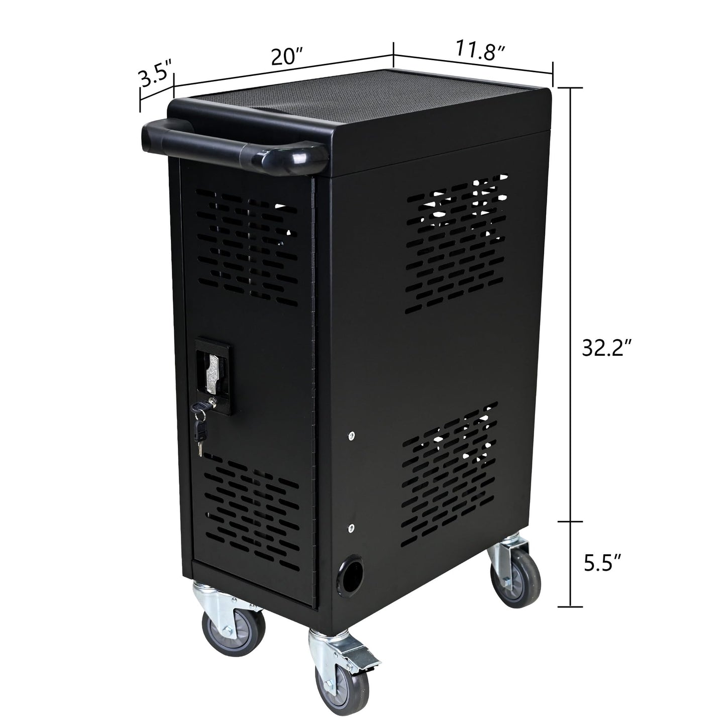 TIOPLY 16 Device Charging Cart for Laptop Up to 16.3-inch Screen, Mobile Charging Station and Tablet Storage Cart for iPad, Chromebooks with Cord Organizer, Black