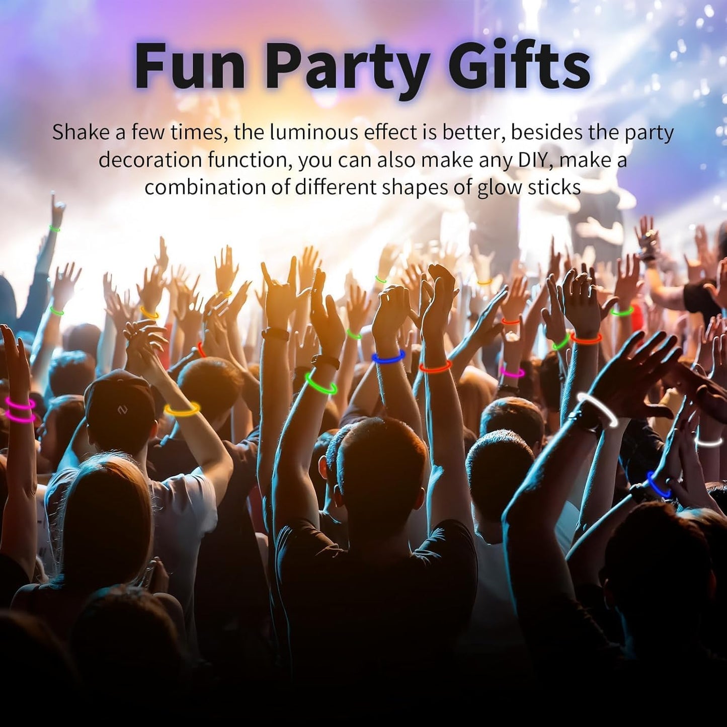 Skiennix 200 Pack Glow Sticks - 8'' White Light-Up Party Favors with Connectors for Birthdays & Holidays