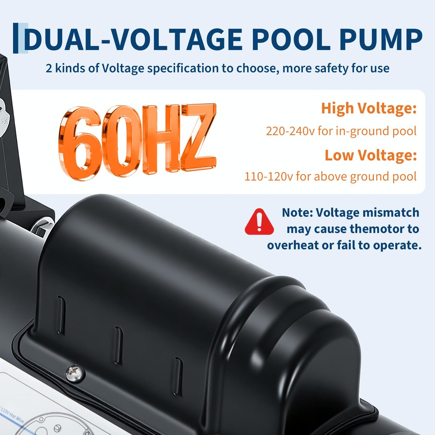 Garvee Pool Pump Above Ground/Inground, 2.5 HP Self Priming Swimming Pool Pump, 115V/230V Dual Voltage Single Speed Pumps with Strainer Basket, 100 GPM Heavy-Duty Pump for Swimming Pools Spas Hot Tub