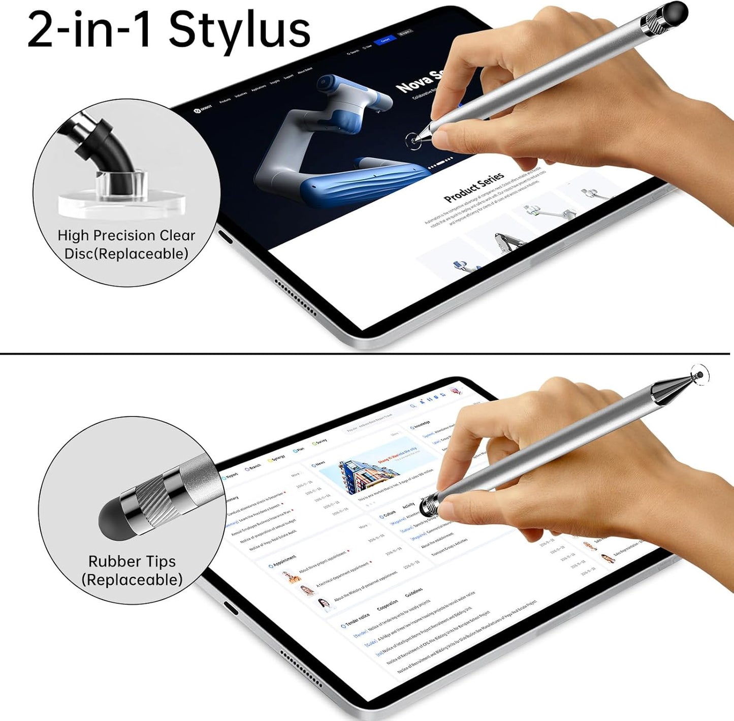 Bopomofo (5 2-in-1 Stylus Pcs), Stylus Pen for Touchscreen, High Precision and Sensitivity, Suitable
