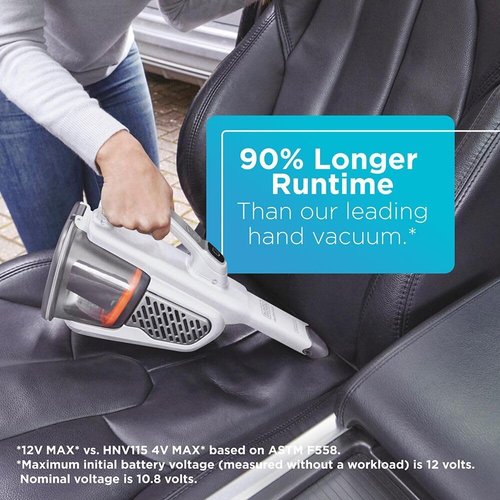 BLACK+DECKER Handheld Vacuum - Cordless & Rechargeable with Powerful Suction | Extra Long Crevice Tool