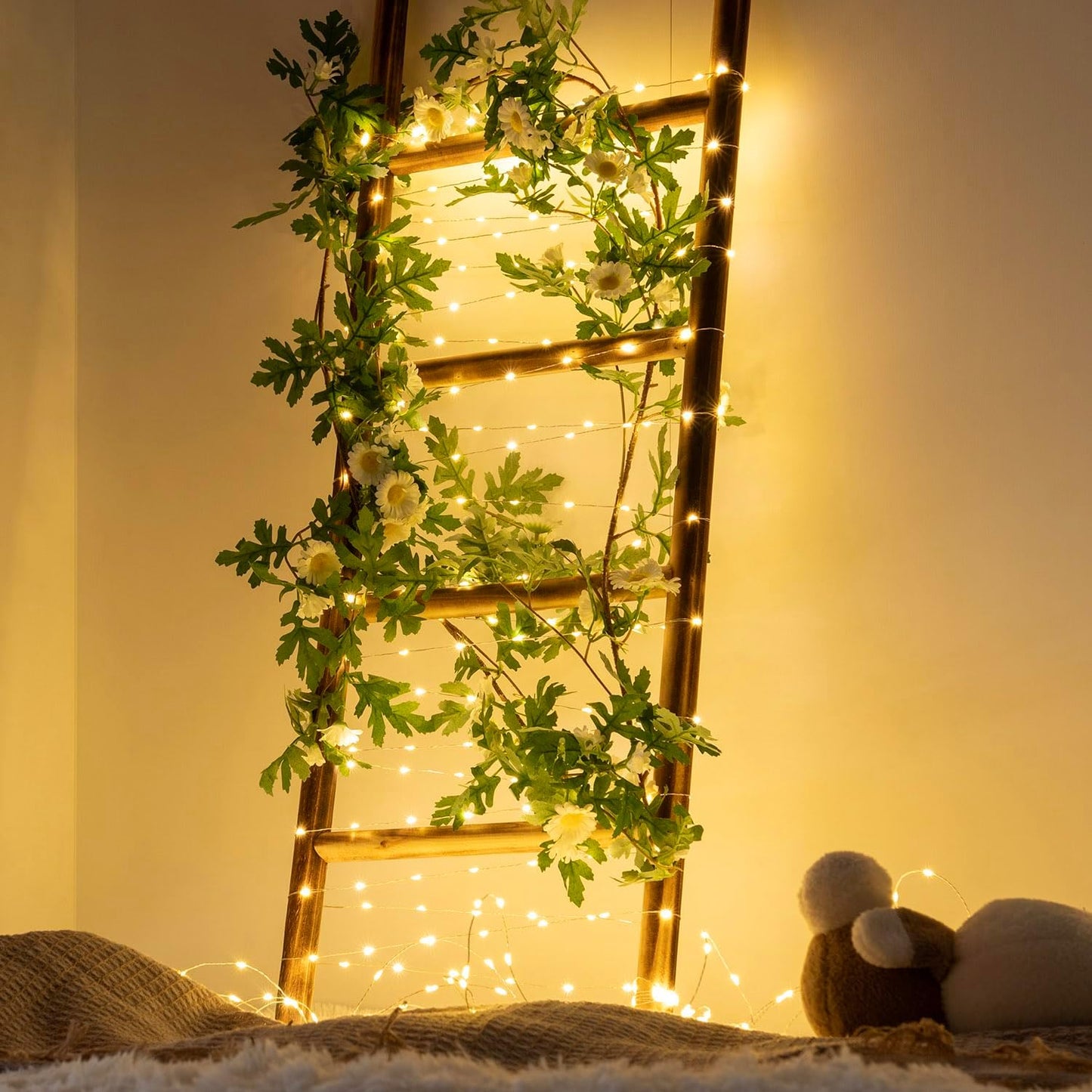 Skiennix 33FT 100LED Warm White Fairy Lights - Battery Operated, Waterproof, Timer Function for Indoor/Outdoor Use