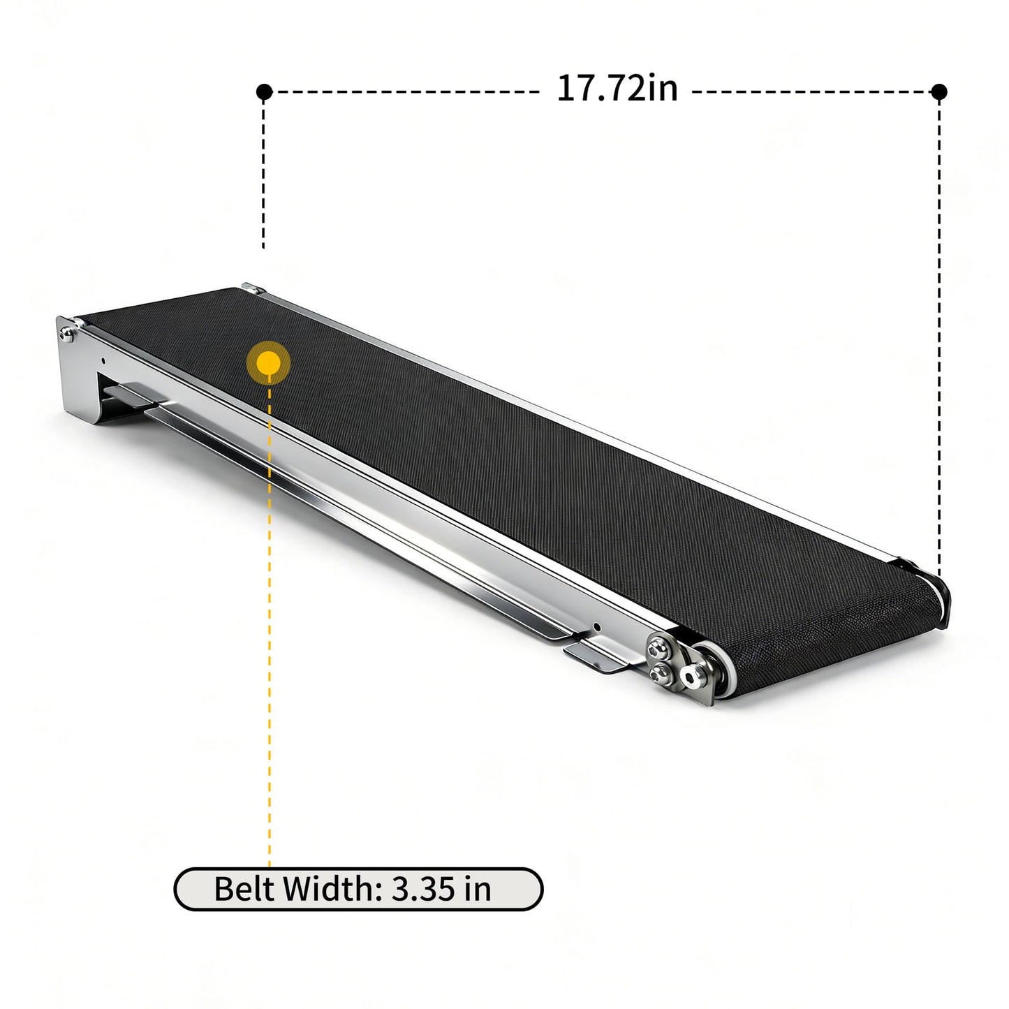 THOUSANDSUNNY Mini Conveyor Belt, 18.11" Stepless Speed Control Reversible Stainless Steel Low Noise for Packaging Sorting DIY Projects