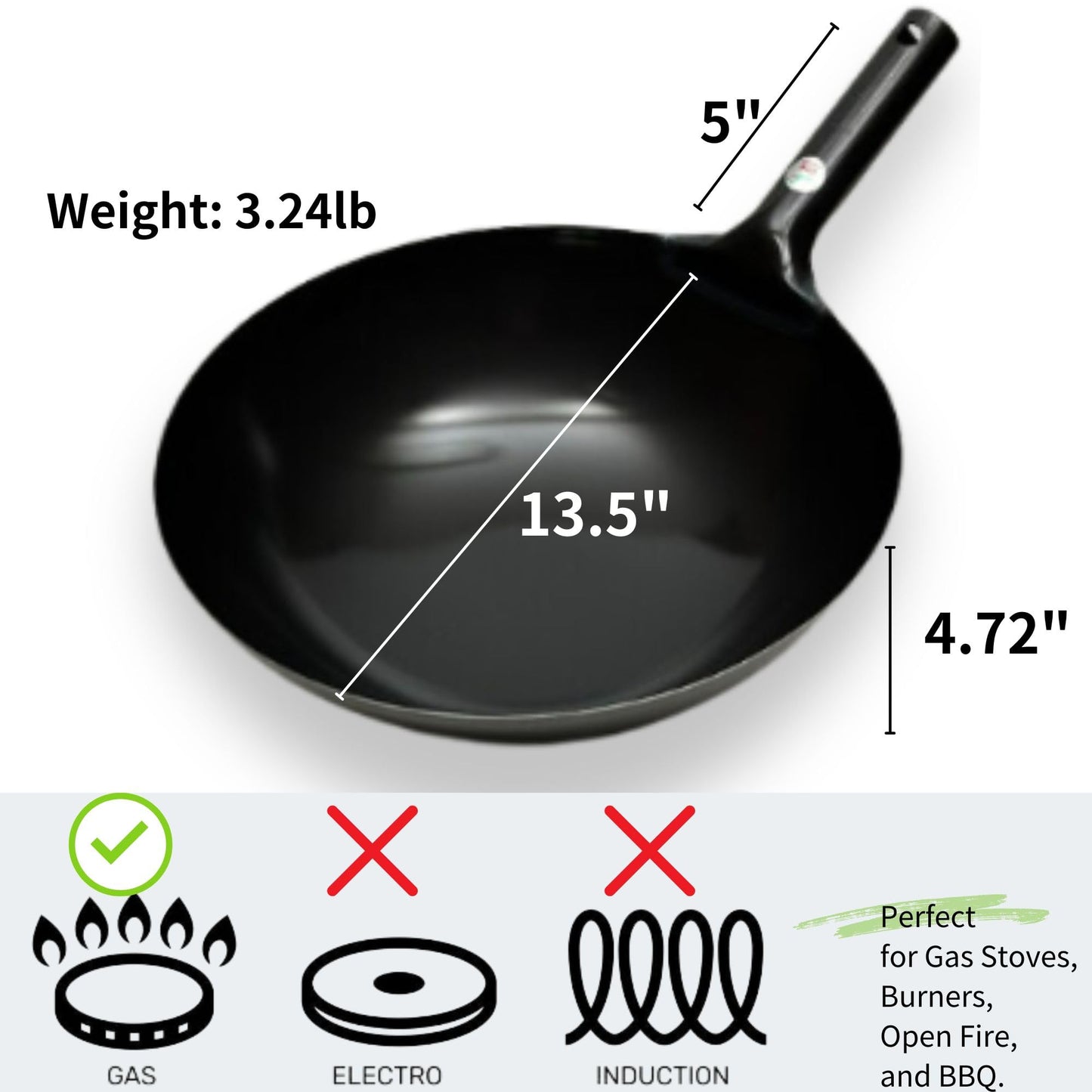 UPB Japan Kanda Iron Beijing Wok - Lightweight and Durable - Perfect for Authentic Japanese Cooking - 15.3 inch 39cm