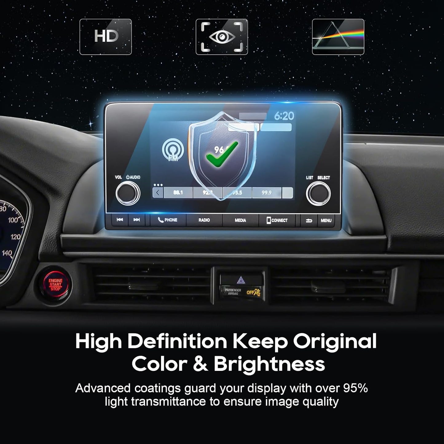 2023-2025 7 inch 9H LFOTPP For Pilot Screen Protector - Compatible with Pilot (LX/Sport) Touchscreen Tempered Glass