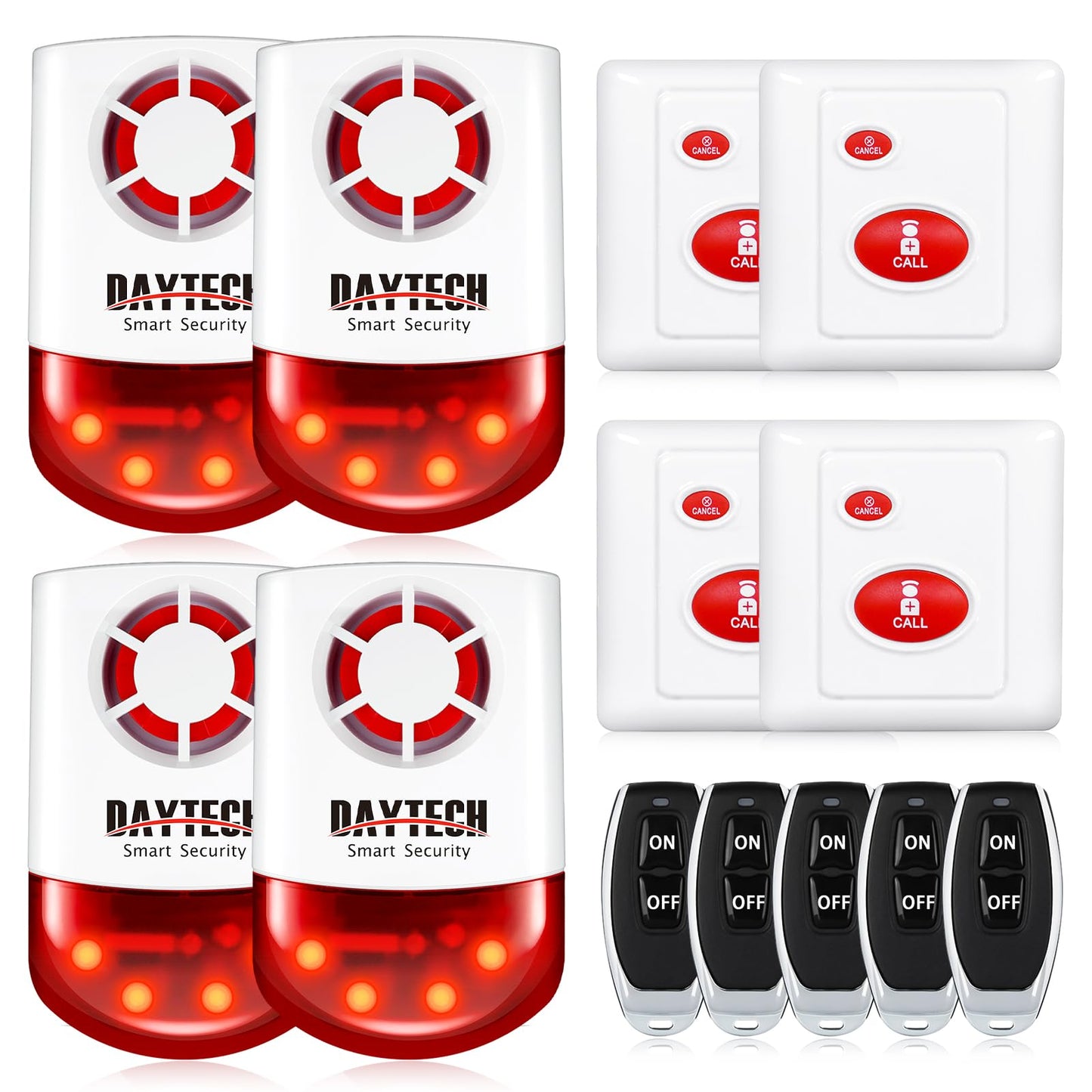 Daytech Strobe Siren Alarm Home Caring Loud Outdoor SOS Alert System