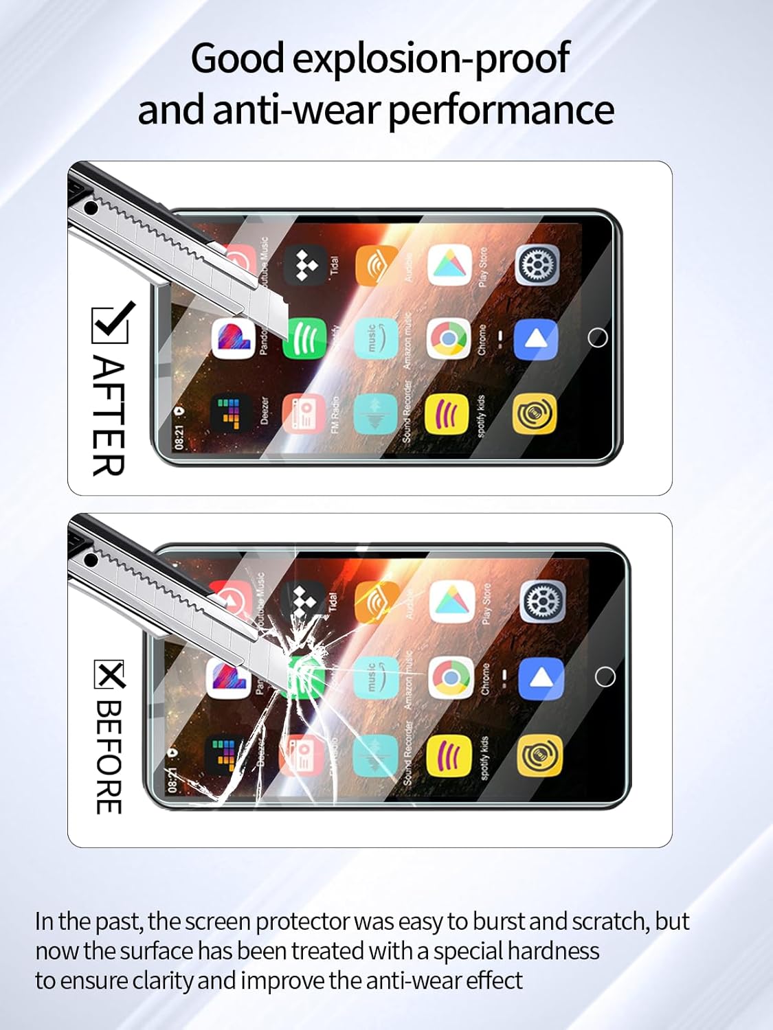 UYRUREL MP3 4-inch MP3 3 Pack. Screen Protector for Diofox Player Touch Screen Player, High-definition Scratch