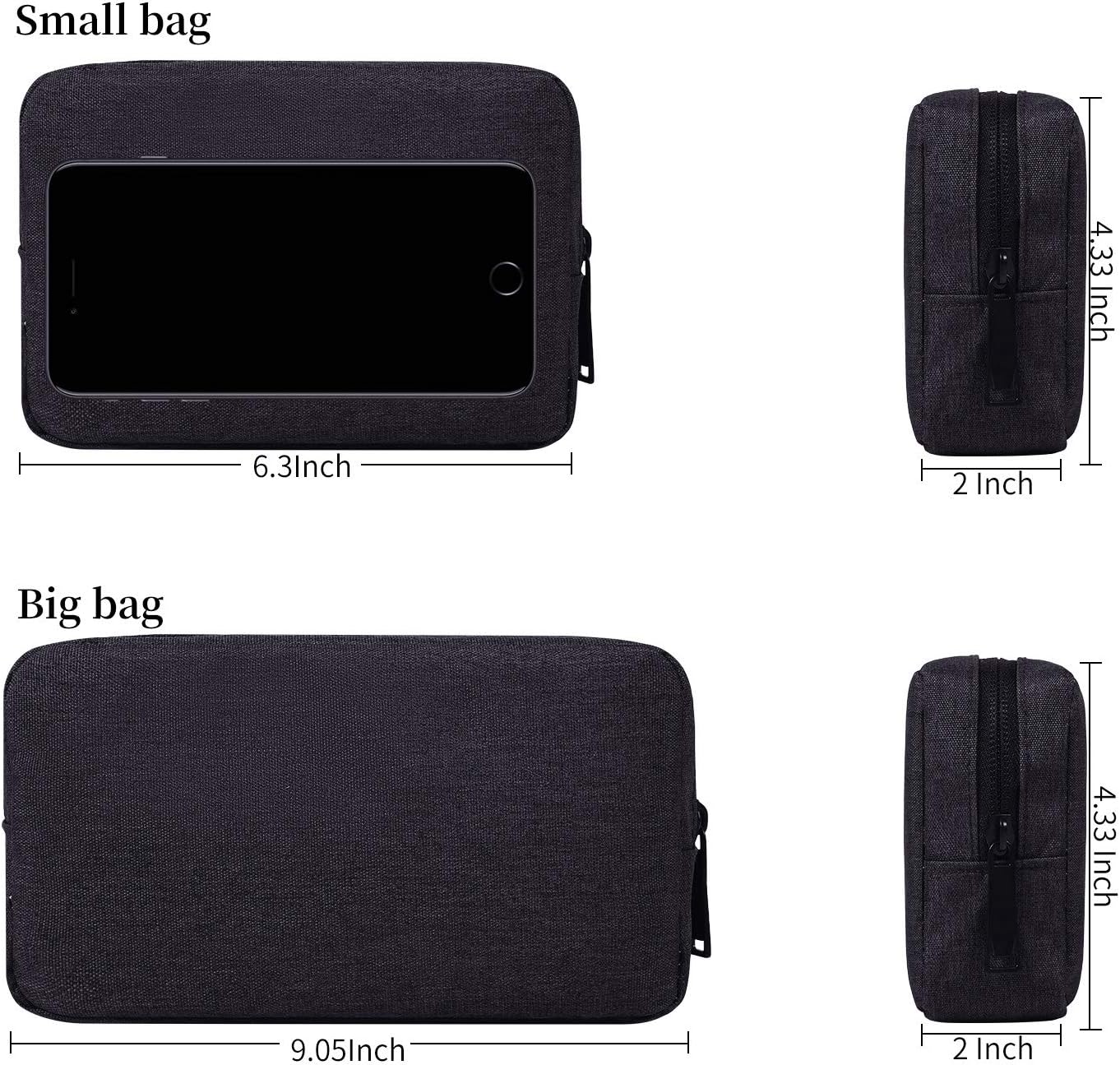 dealcase Electronics Accessories Case, Durable Small Electronics Accessories Storage Bag Compatible Laptop Charger