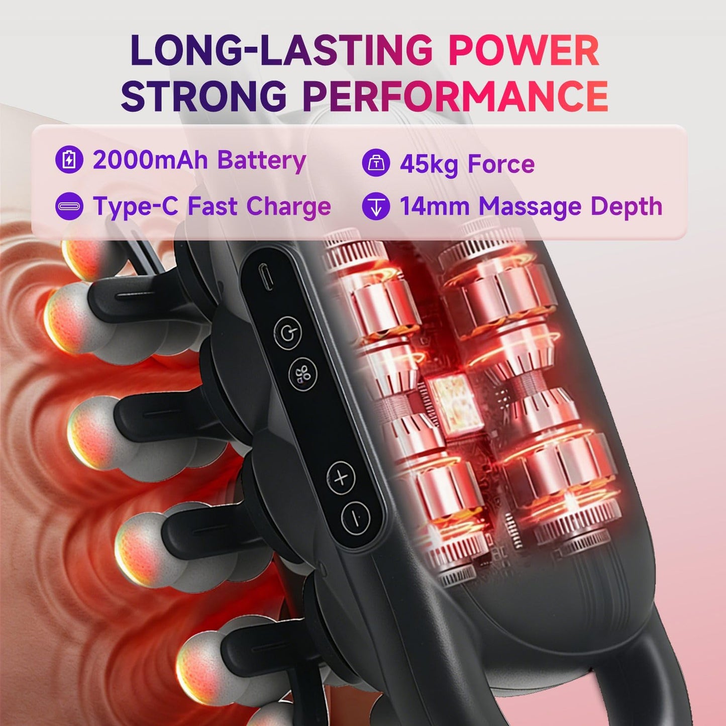 LOVMASSG 24-Heads Massage Gun Set for Full-Body Recovery, Deep Tissue Percussion Muscle Massager with 9 Modes, Quiet High-Power Back Massager for Gym, Office & Home,