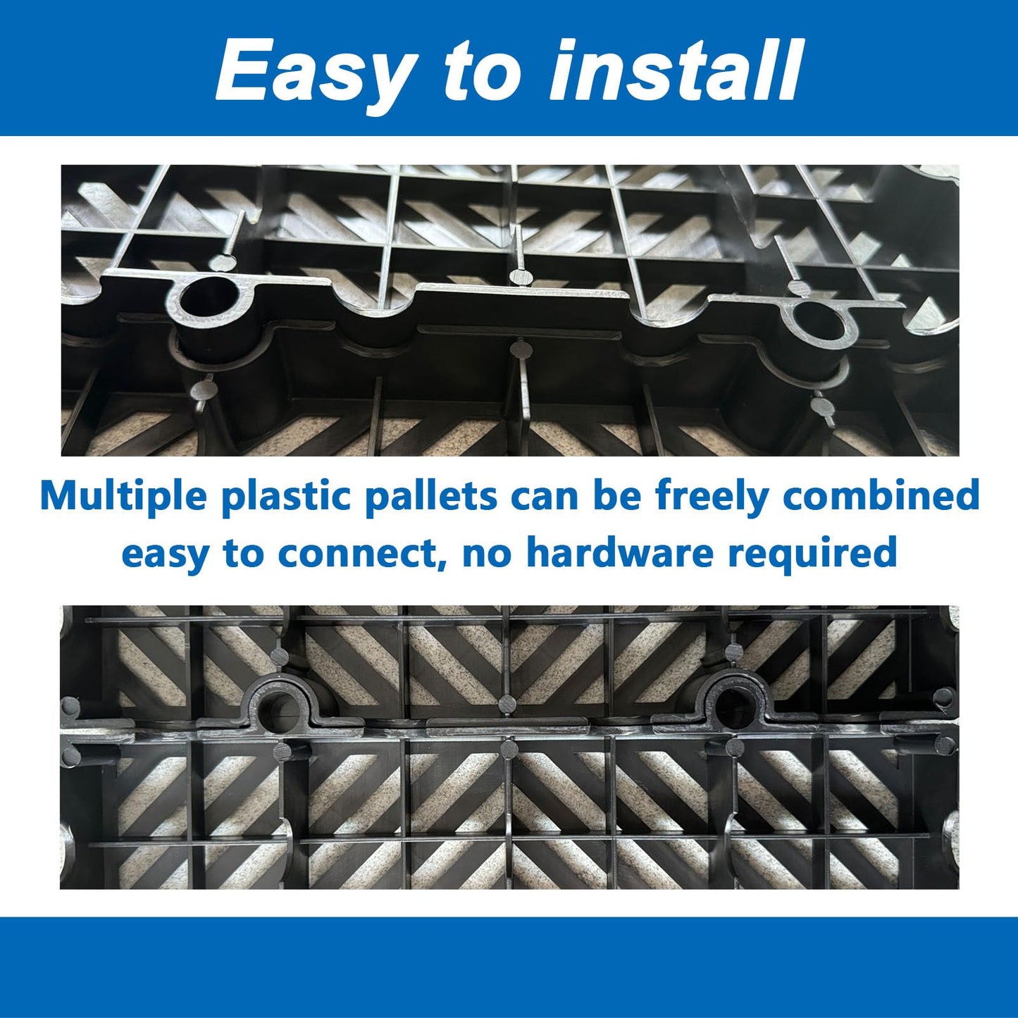 Plastic Pallets, Lightweight Moisture-Proof Waterproof Floor Pallet, Breathable Grid Ventilation Storage Pad, Applicable to Indoor and Outdoor, Garages, Kitchen, Basement (6 Pcs 11.8 * 23.6 * 1.18)