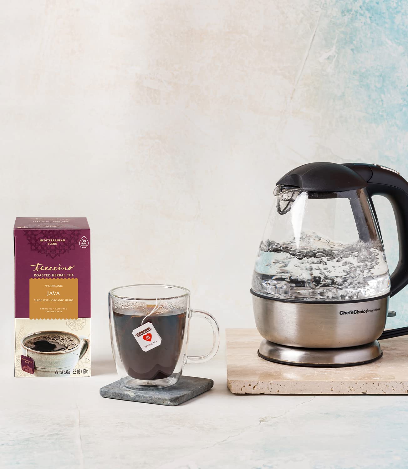Teeccino Java Herbal Tea - Rich & Roasted Herbal Tea That’s Caffeine Free & Prebiotic for Natural Energy, 25 Tea Bags