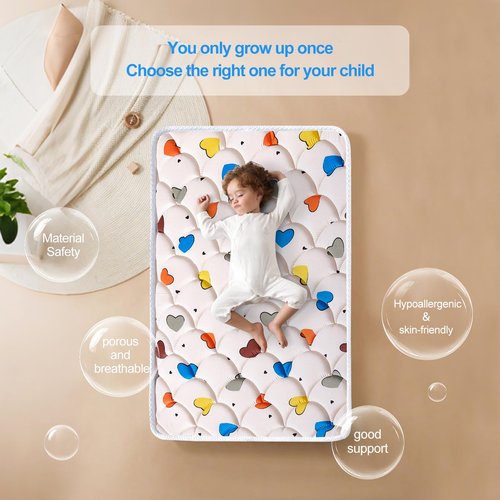 Feisaibaoly Pack and Play Mattress (38 “x26 ”x1.5),Skin Friendly Fabric, Soft, Breathable and Quiet, Provides Baby Friendly Support and Helps Healthy Spine Development,Pack and Play Topper.