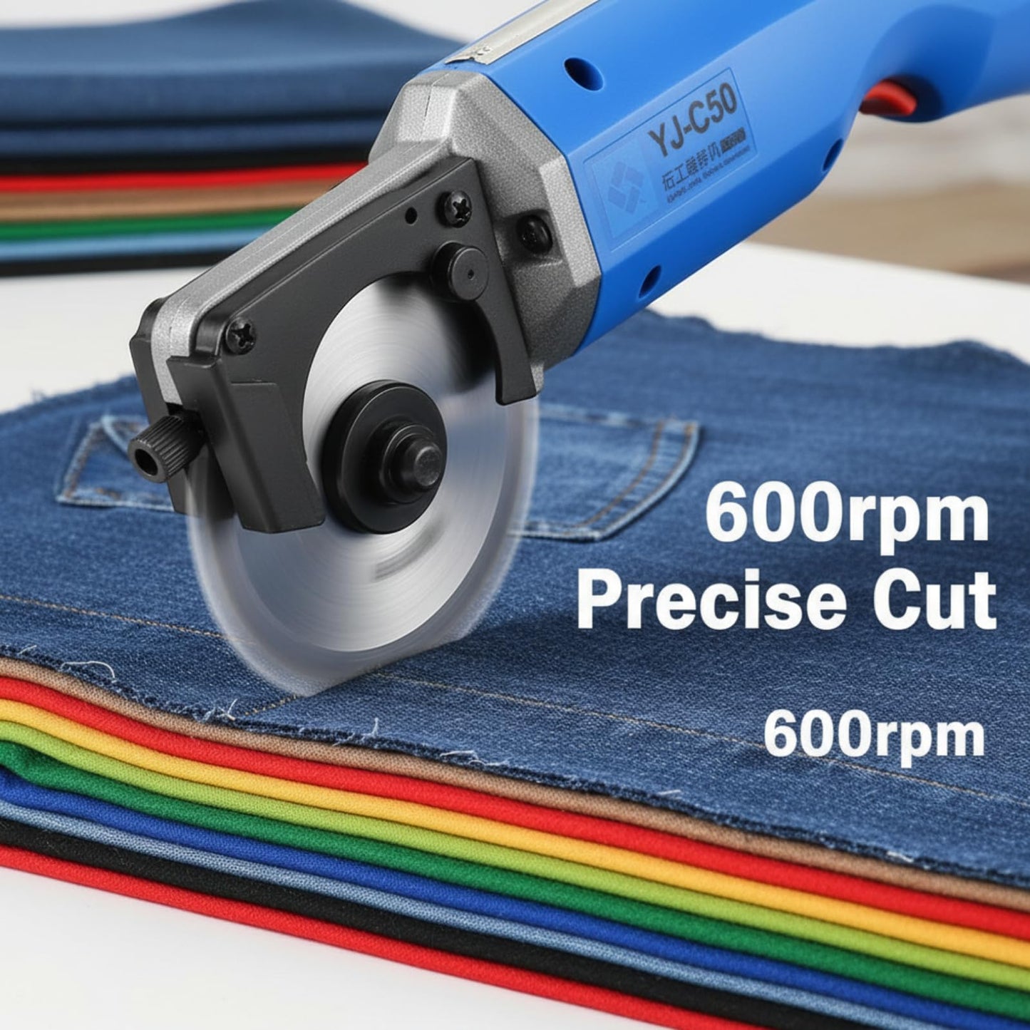 4500rpm 35W Electric Scissors Rechargeable Fabric Leather Cloth Cutter Shears Round Knife Cloth Cutting Machine 100-240V US Plug