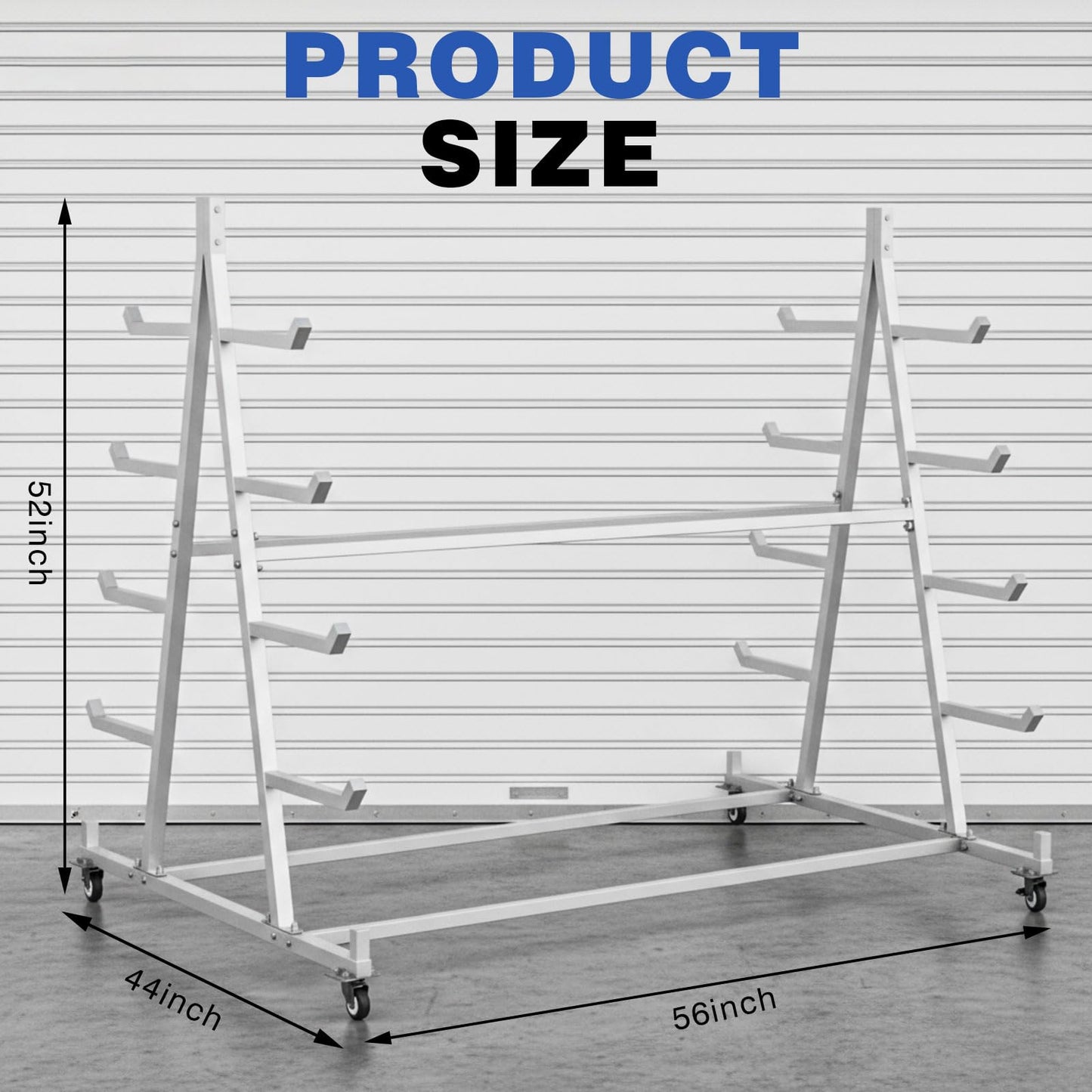 Zonon 56" D x 52" H x 44" W Pipe Rack Cart 5 Tier Horizontal Lumber Storage Rack Heavy Duty 1800lbs Iron Lumber Cantilever Mobile Material Handling Conduit Racking for Garage Workshop Shed Basement